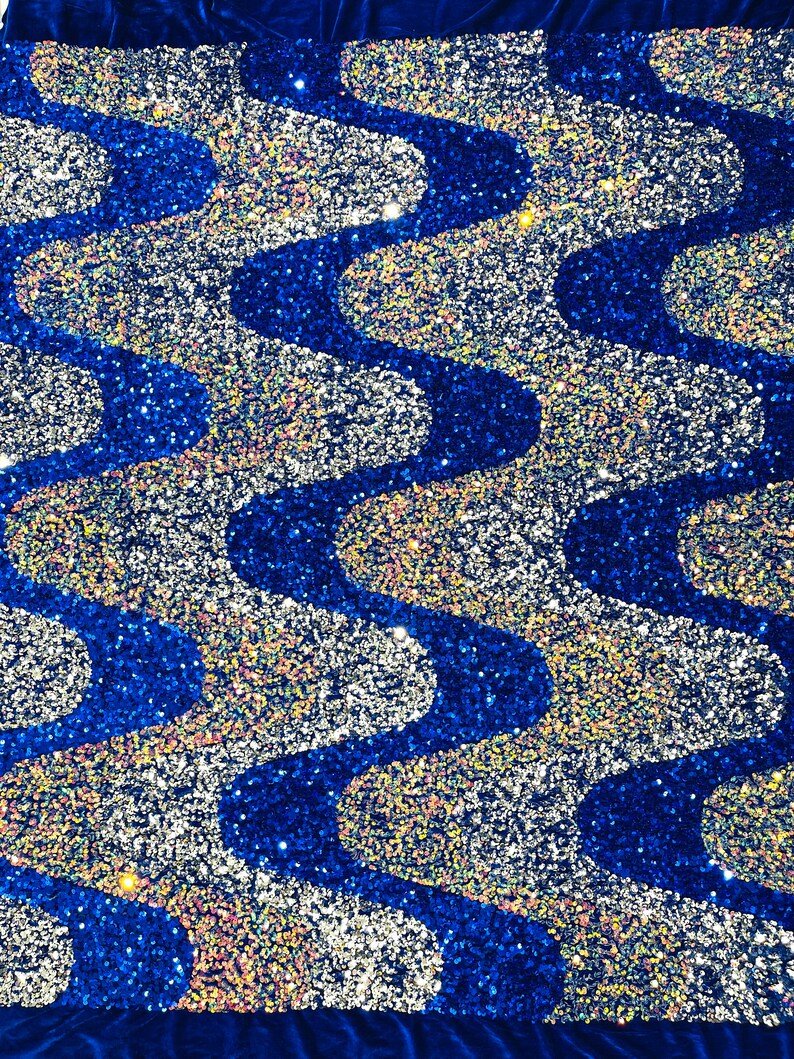 Wave Sequin Stretch Velvet 54" Wide| New Creations Fabric & Foam Inc. - New Creations Fabric & Foam Inc