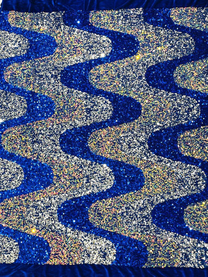 Wave Sequin Stretch Velvet 54" Wide| New Creations Fabric & Foam Inc. - New Creations Fabric & Foam Inc
