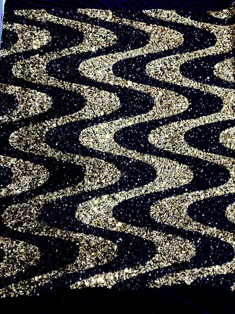 Wave Sequin Stretch Velvet 54" Wide| New Creations Fabric & Foam Inc. - New Creations Fabric & Foam Inc