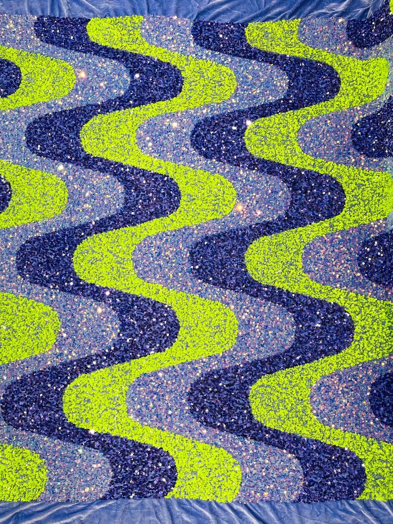 Wave Sequin Stretch Velvet 54" Wide| New Creations Fabric & Foam Inc. - New Creations Fabric & Foam Inc