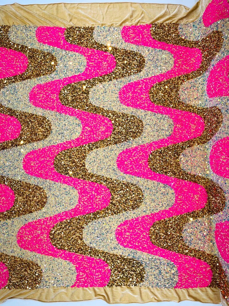 Wave Sequin Stretch Velvet 54" Wide| New Creations Fabric & Foam Inc. - New Creations Fabric & Foam Inc
