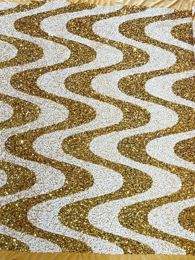 Wave Sequin Stretch Velvet 54" Wide| New Creations Fabric & Foam Inc. - New Creations Fabric & Foam Inc