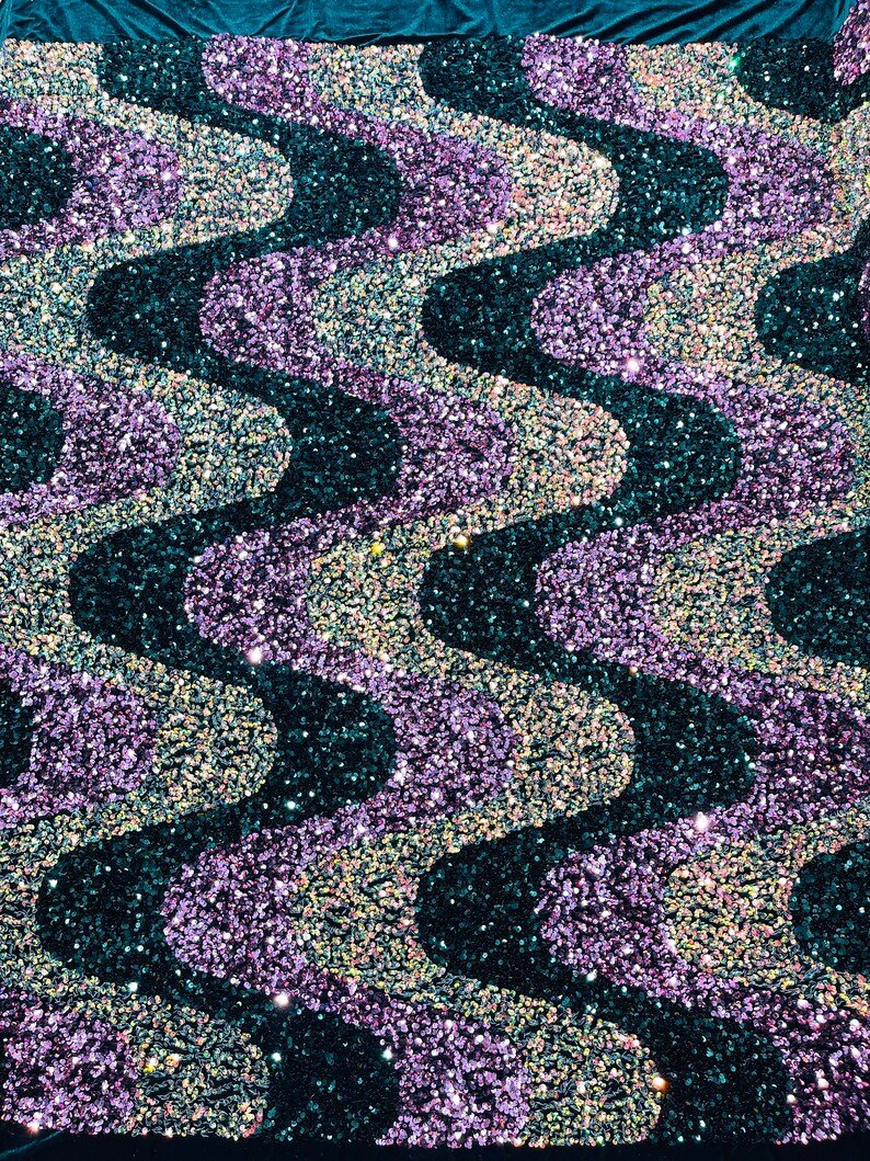 Wave Sequin Stretch Velvet 54" Wide| New Creations Fabric & Foam Inc. - New Creations Fabric & Foam Inc