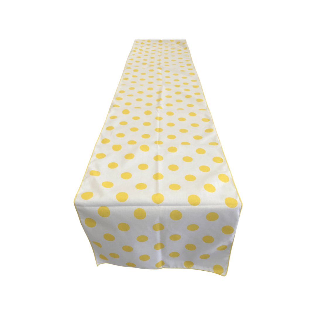 12" Wide x 108" Long, Polka Dot Print Broadcloth Poly Cotton Table Runner - New Creations Fabric & Foam Inc