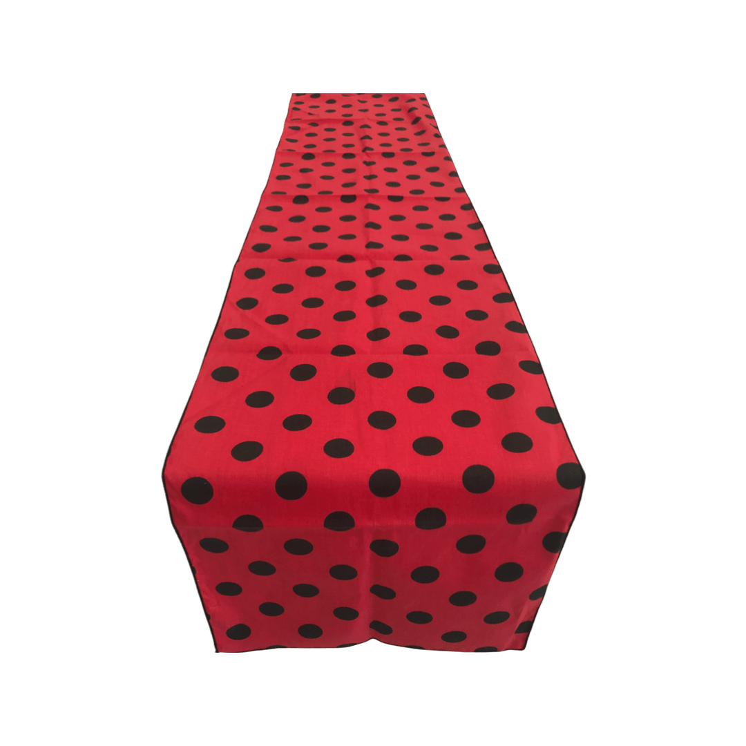 12" Wide x 108" Long, Polka Dot Print Broadcloth Poly Cotton Table Runner - New Creations Fabric & Foam Inc
