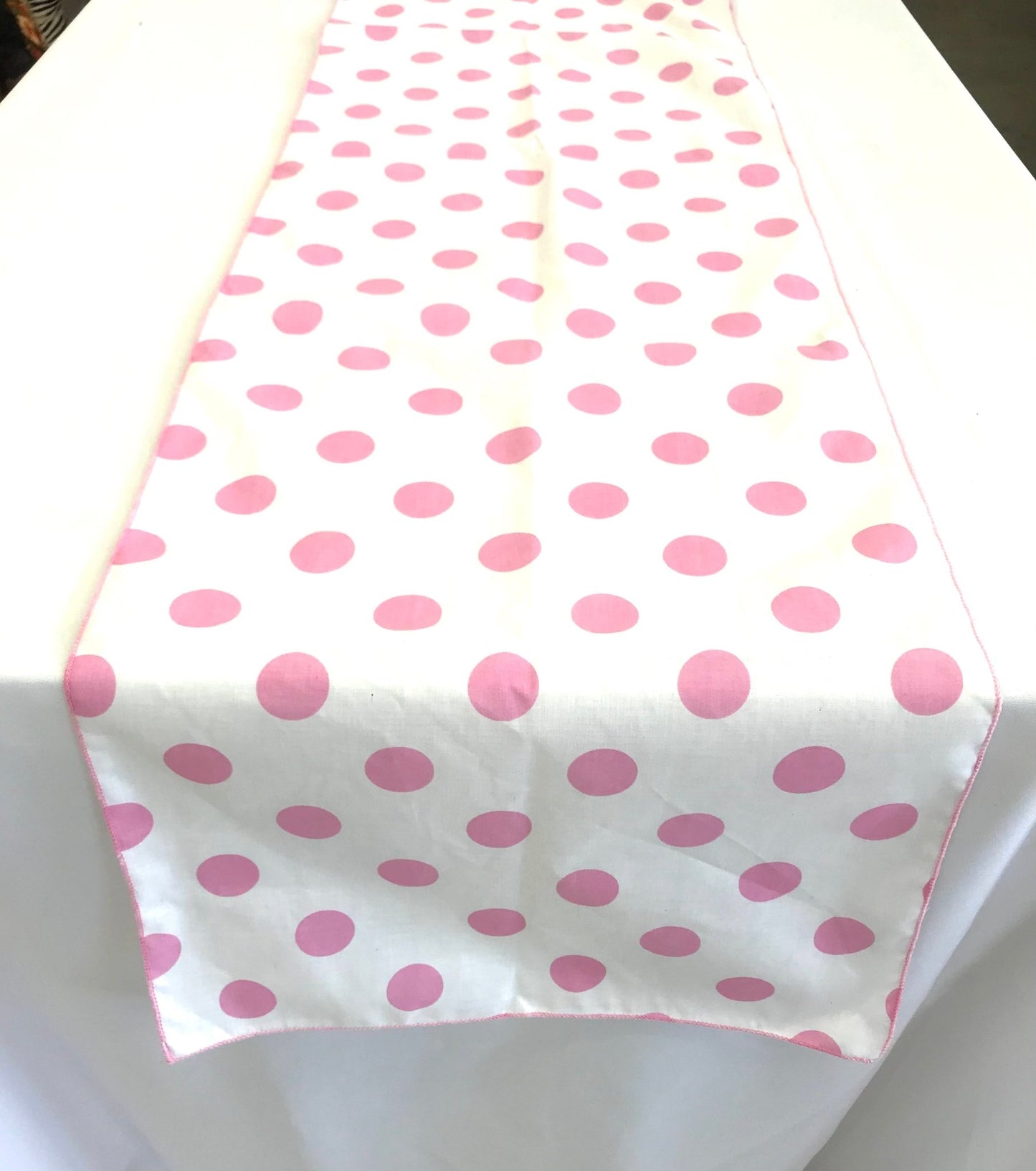 12" Wide x 108" Long, Polka Dot Print Broadcloth Poly Cotton Table Runner - New Creations Fabric & Foam Inc