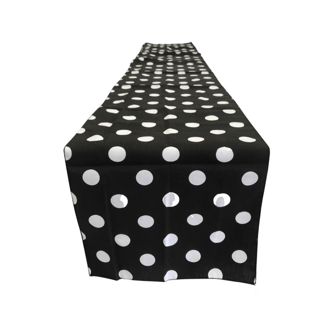 12" Wide x 108" Long, Polka Dot Print Broadcloth Poly Cotton Table Runner - New Creations Fabric & Foam Inc