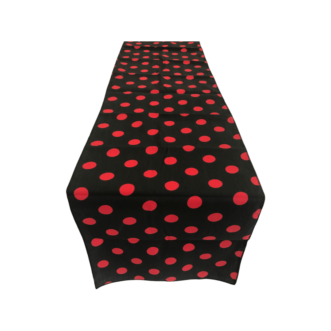12" Wide x 108" Long, Polka Dot Print Broadcloth Poly Cotton Table Runner - New Creations Fabric & Foam Inc