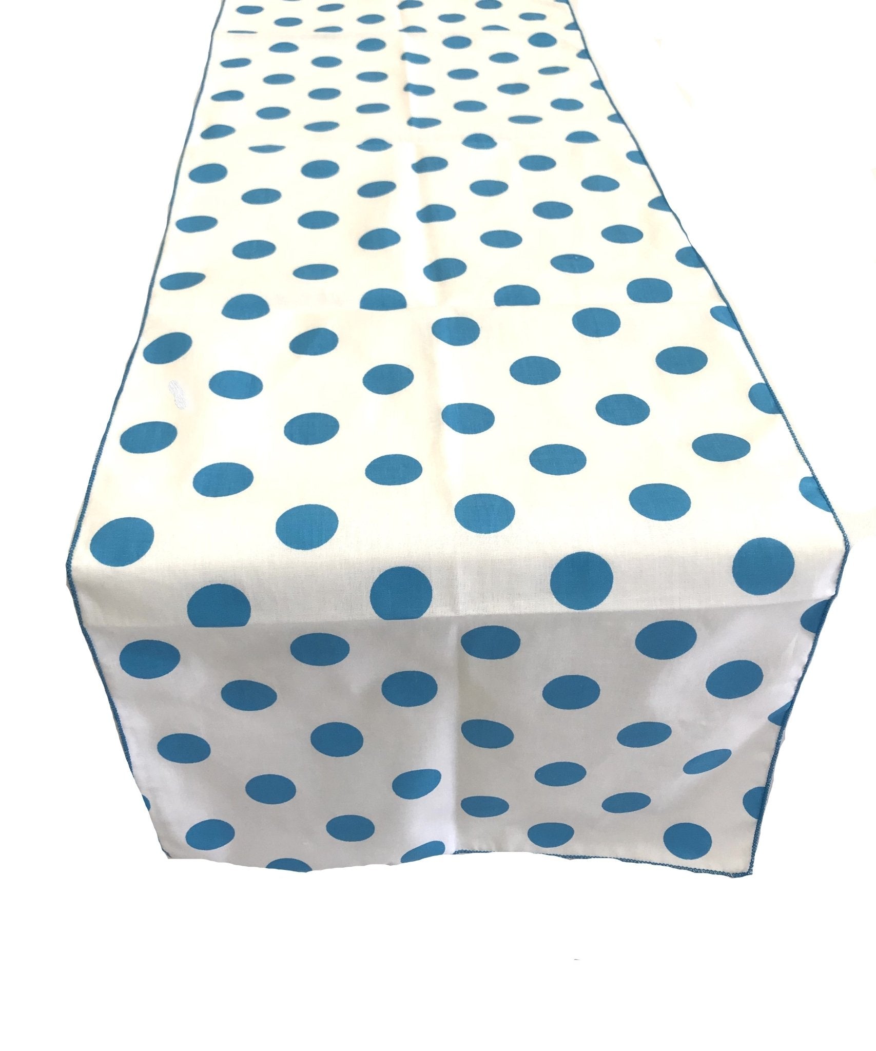 12" Wide x 108" Long, Polka Dot Print Broadcloth Poly Cotton Table Runner - New Creations Fabric & Foam Inc