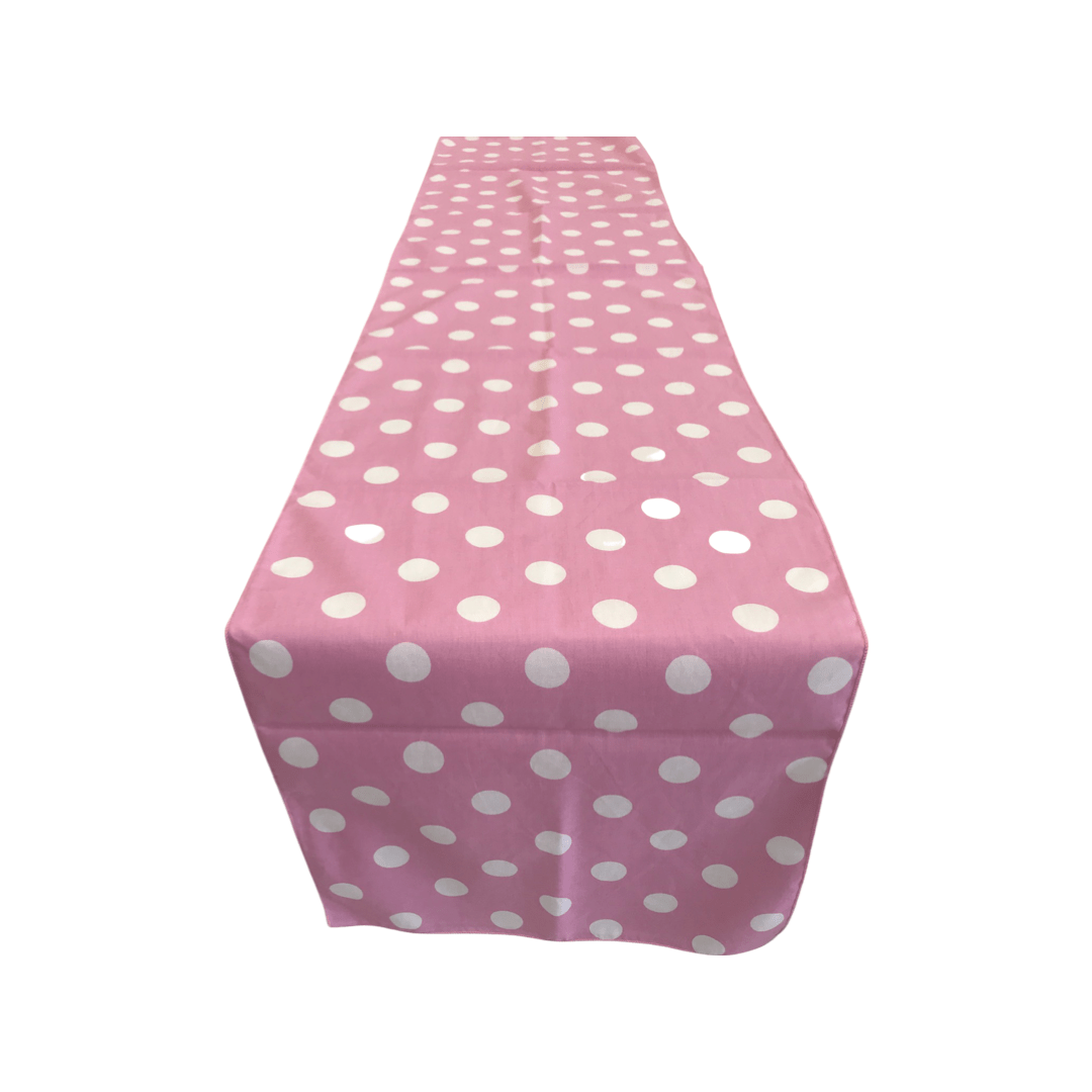 12" Wide x 90" Long, Polka Dot Print Broadcloth Poly Cotton Table Runner - New Creations Fabric & Foam Inc