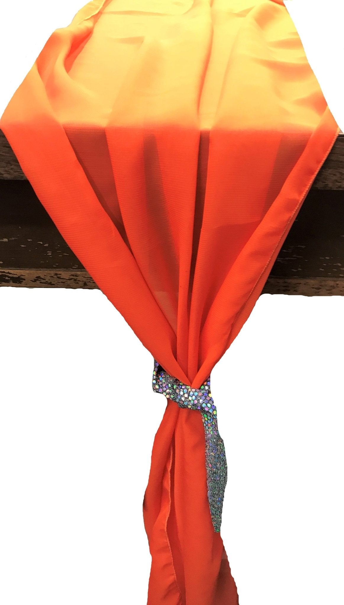 27" Wide Extra Long, Chiffon Wedding Table Runner - New Creations Fabric & Foam Inc