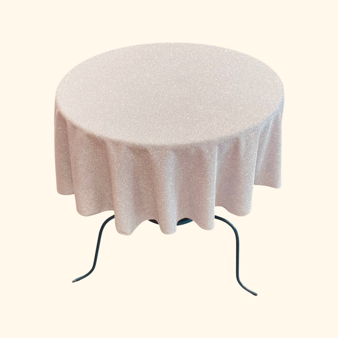 36" ROUND FULL COVERED GLITTER SHIMMER TABLECLOTH - New Creations Fabric & Foam Inc