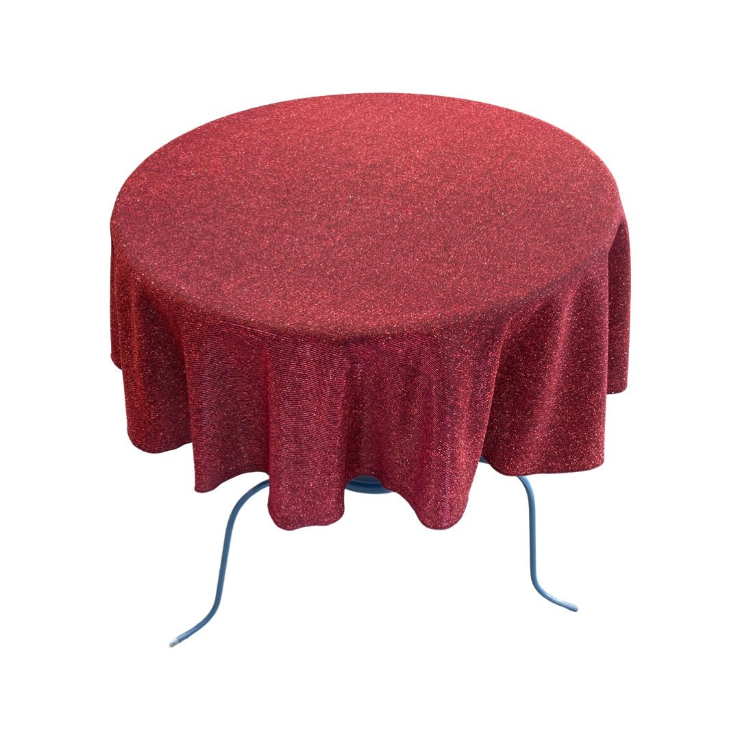 36" ROUND FULL COVERED GLITTER SHIMMER TABLECLOTH - New Creations Fabric & Foam Inc