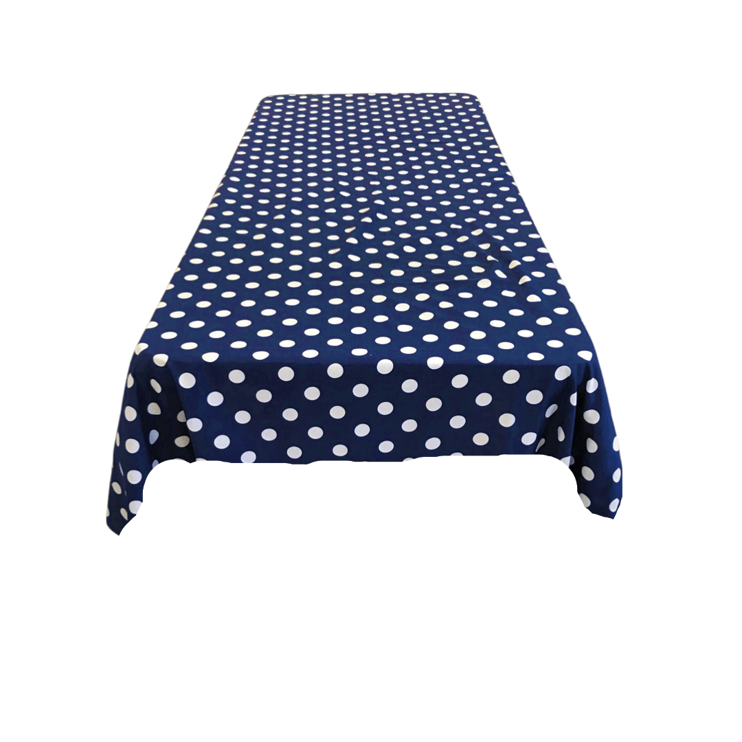 36" x 36" Square Big Polka Dot Poly Cotton Tablecloth - New Creations Fabric & Foam Inc
