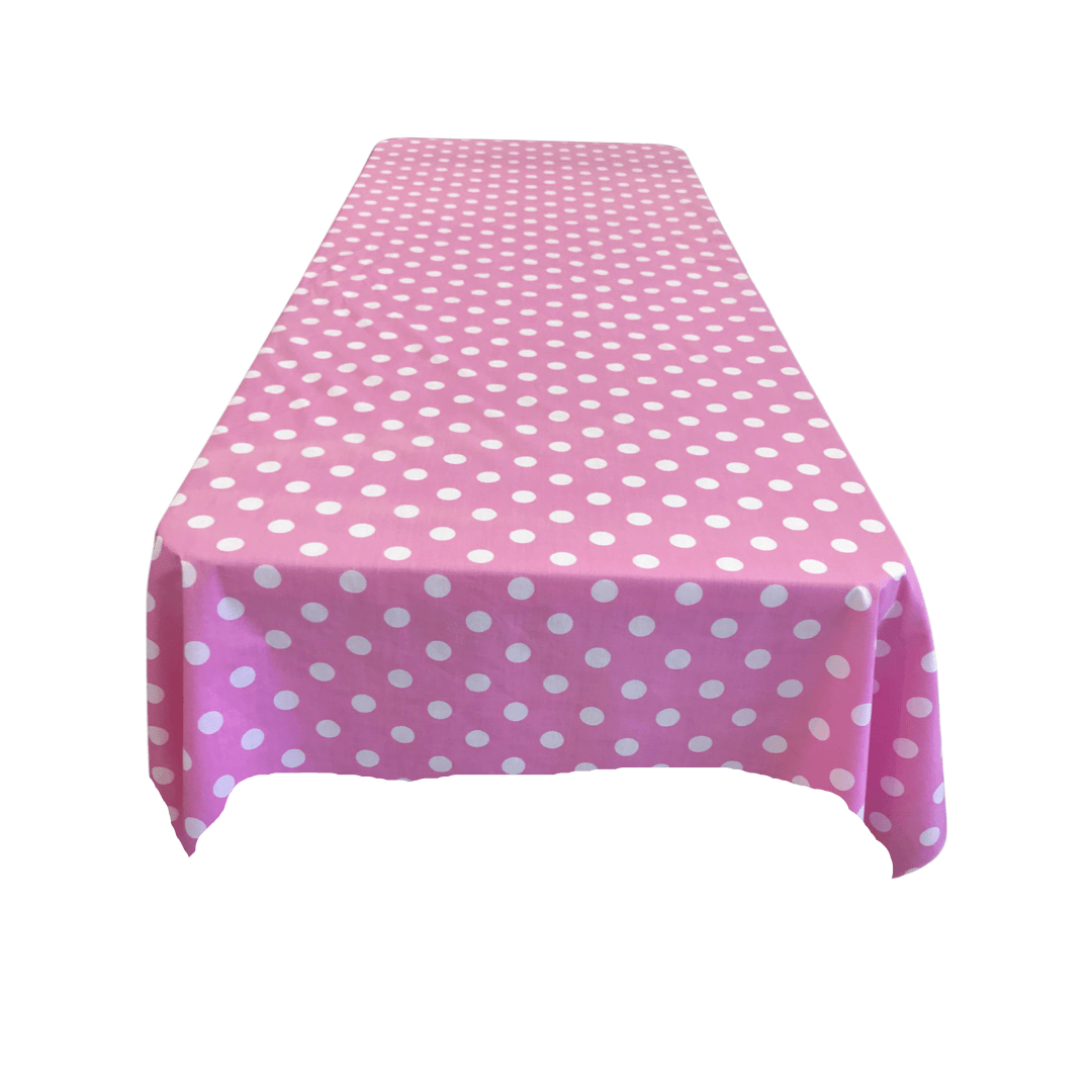 36" x 36" Square Big Polka Dot Poly Cotton Tablecloth - New Creations Fabric & Foam Inc