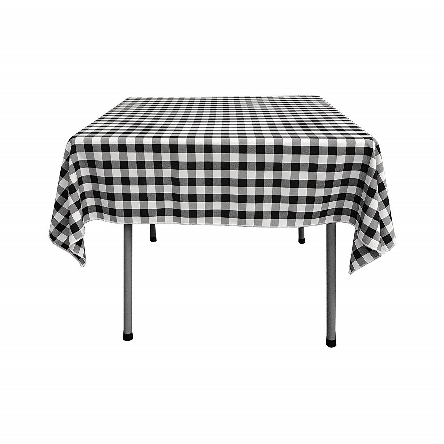 36" x 36" Square Tablecloth for 24" Square Small Coffee Table with 6" Drop, Polyester Checkered Gingham Plaid Table Overlay - New Creations Fabric & Foam Inc