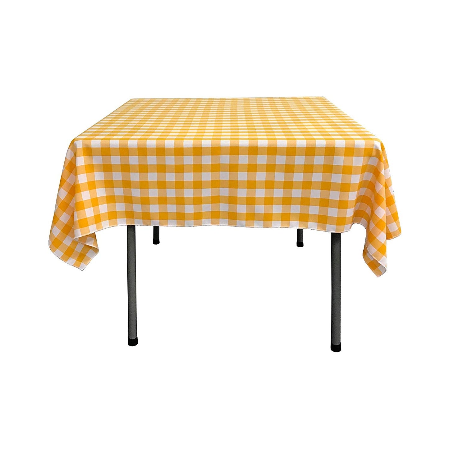 36" x 36" Square Tablecloth for 24" Square Small Coffee Table with 6" Drop, Polyester Checkered Gingham Plaid Table Overlay - New Creations Fabric & Foam Inc