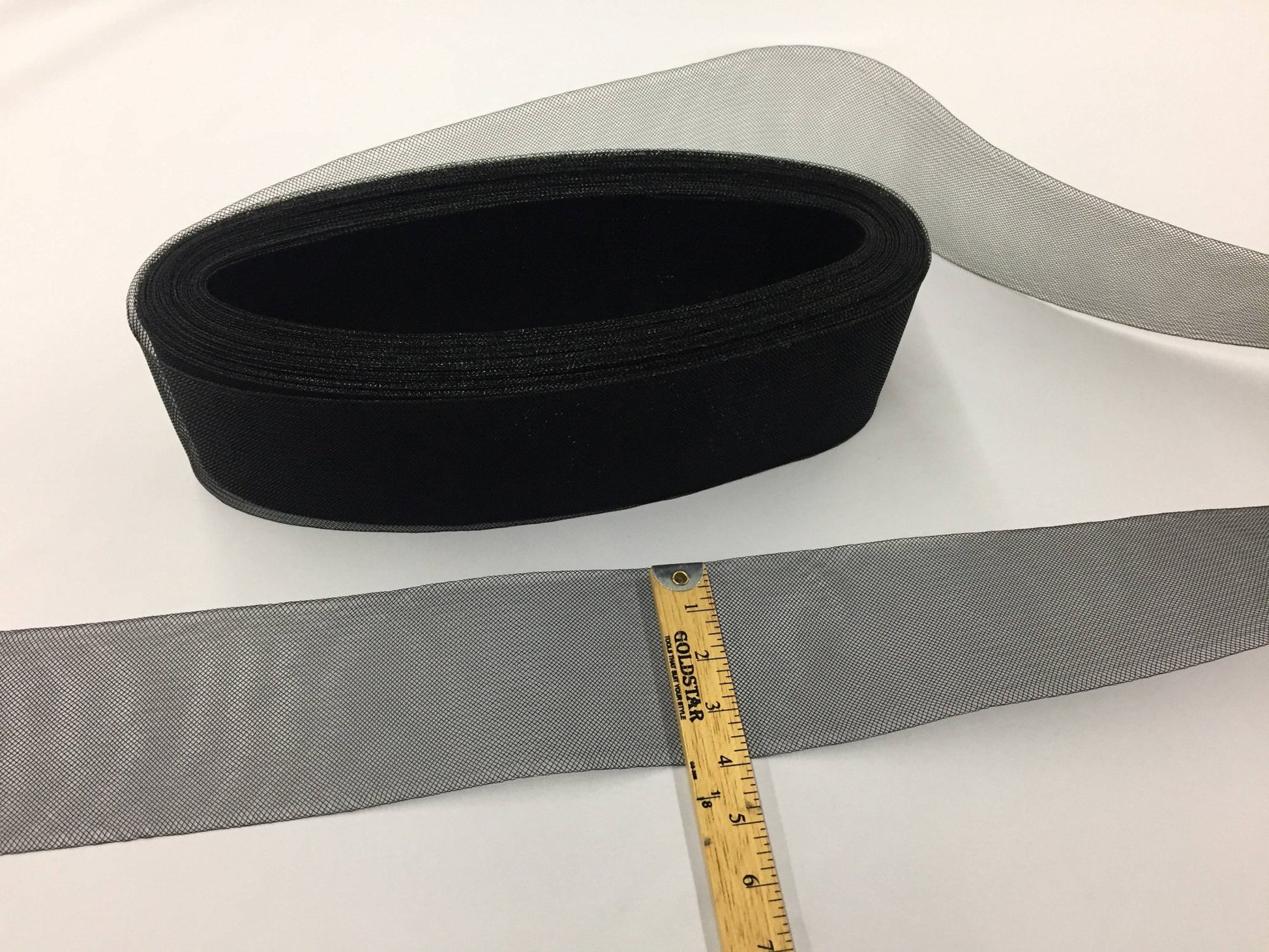 4 Inches black Crinoline Horsehair Braid Trim - wedding - bridal - decorations - sold by the yard. - New Creations Fabric & Foam Inc