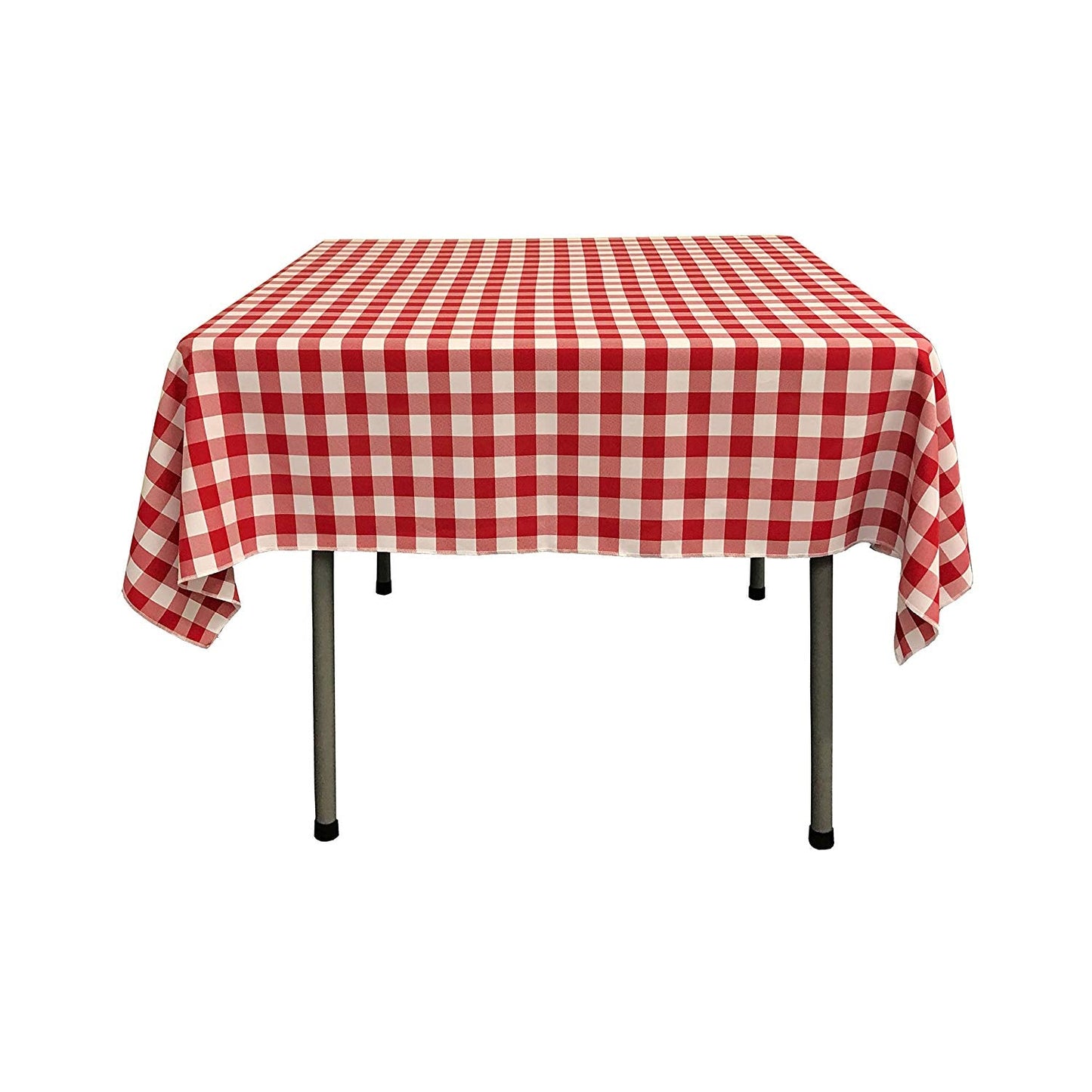 42" x 42" Square Tablecloth for 30" Square Small Coffee Table with 6" Drop, Polyester Checkered Gingham Plaid Table Overlay - New Creations Fabric & Foam Inc