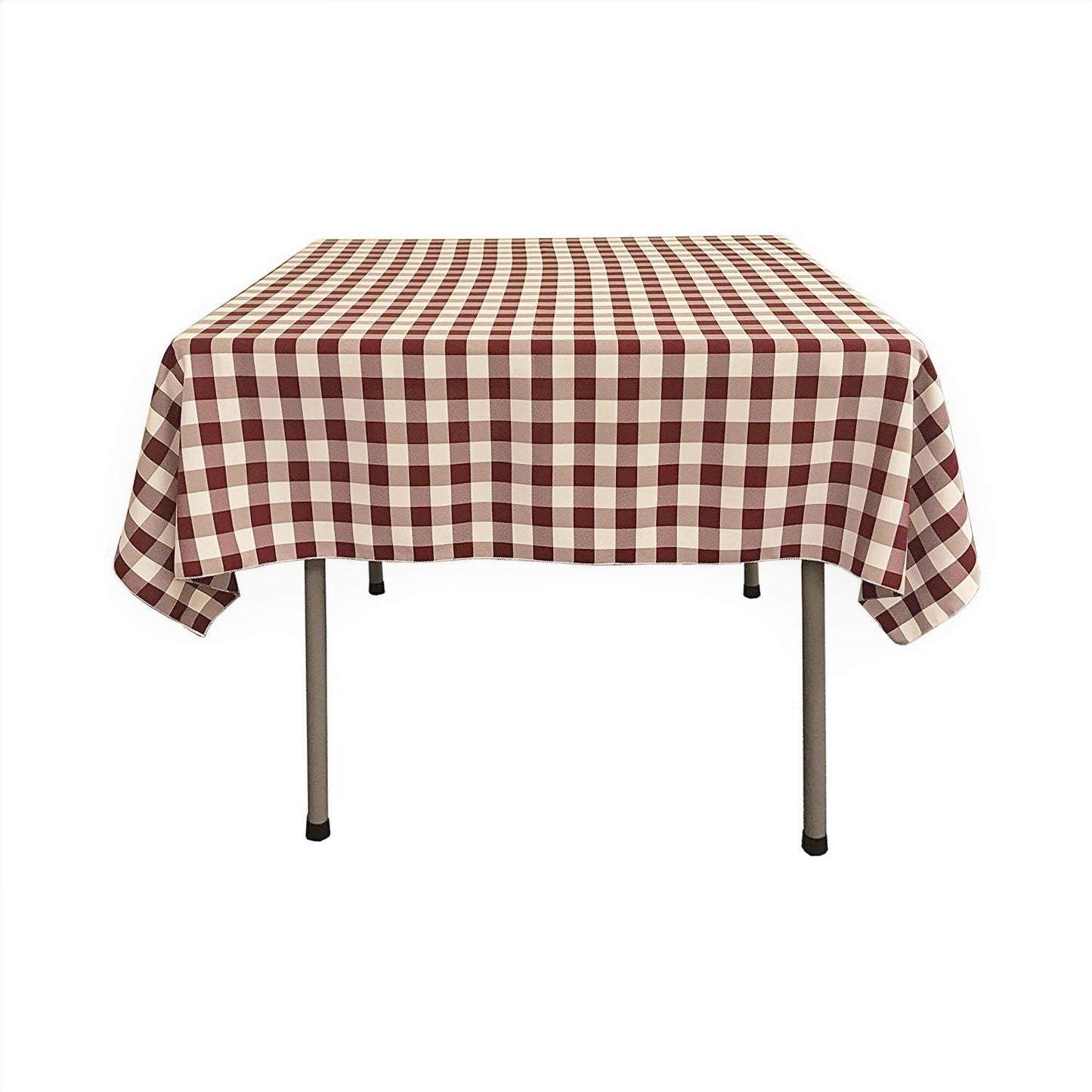 42" x 42" Square Tablecloth for 30" Square Small Coffee Table with 6" Drop, Polyester Checkered Gingham Plaid Table Overlay - New Creations Fabric & Foam Inc