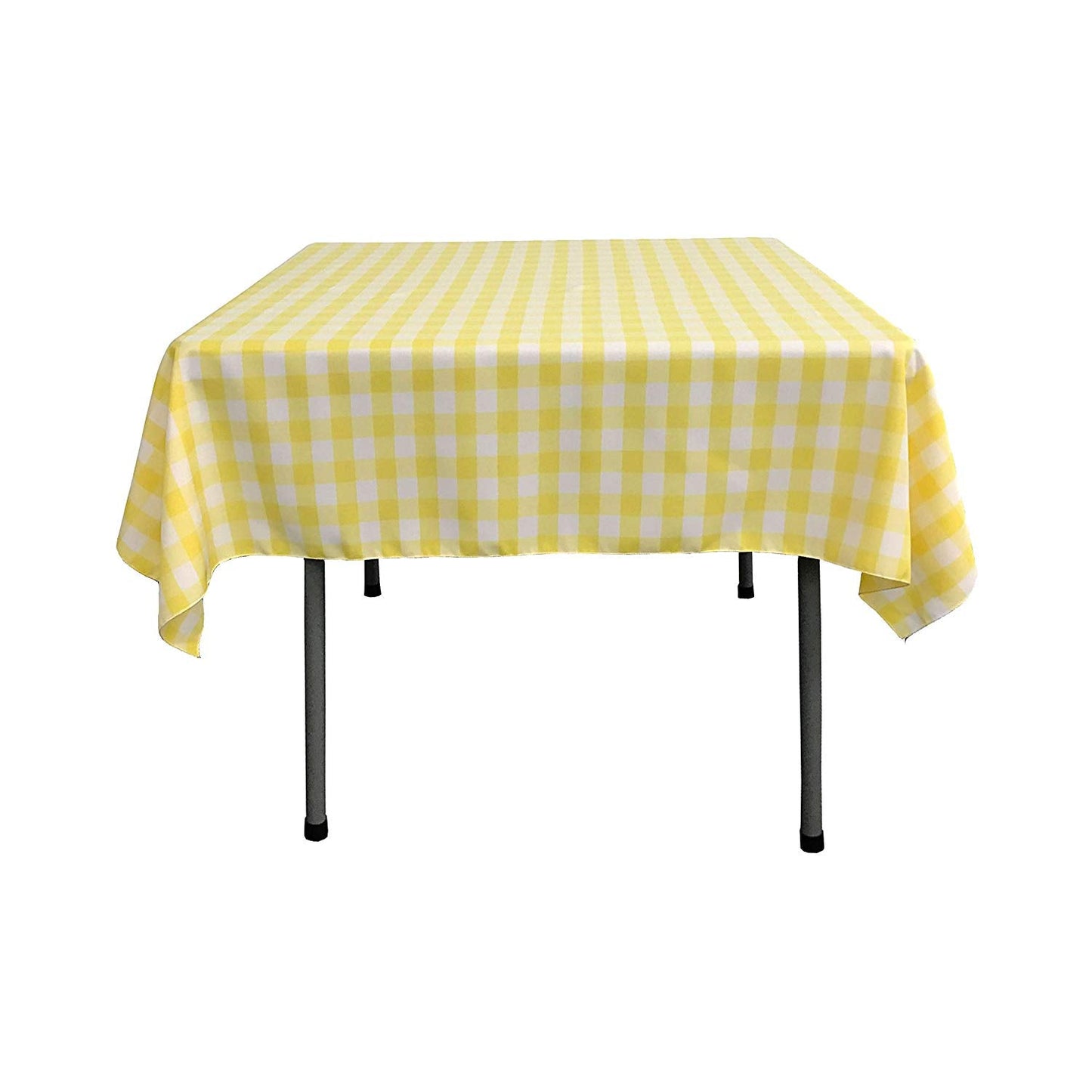 42" x 42" Square Tablecloth for 30" Square Small Coffee Table with 6" Drop, Polyester Checkered Gingham Plaid Table Overlay - New Creations Fabric & Foam Inc