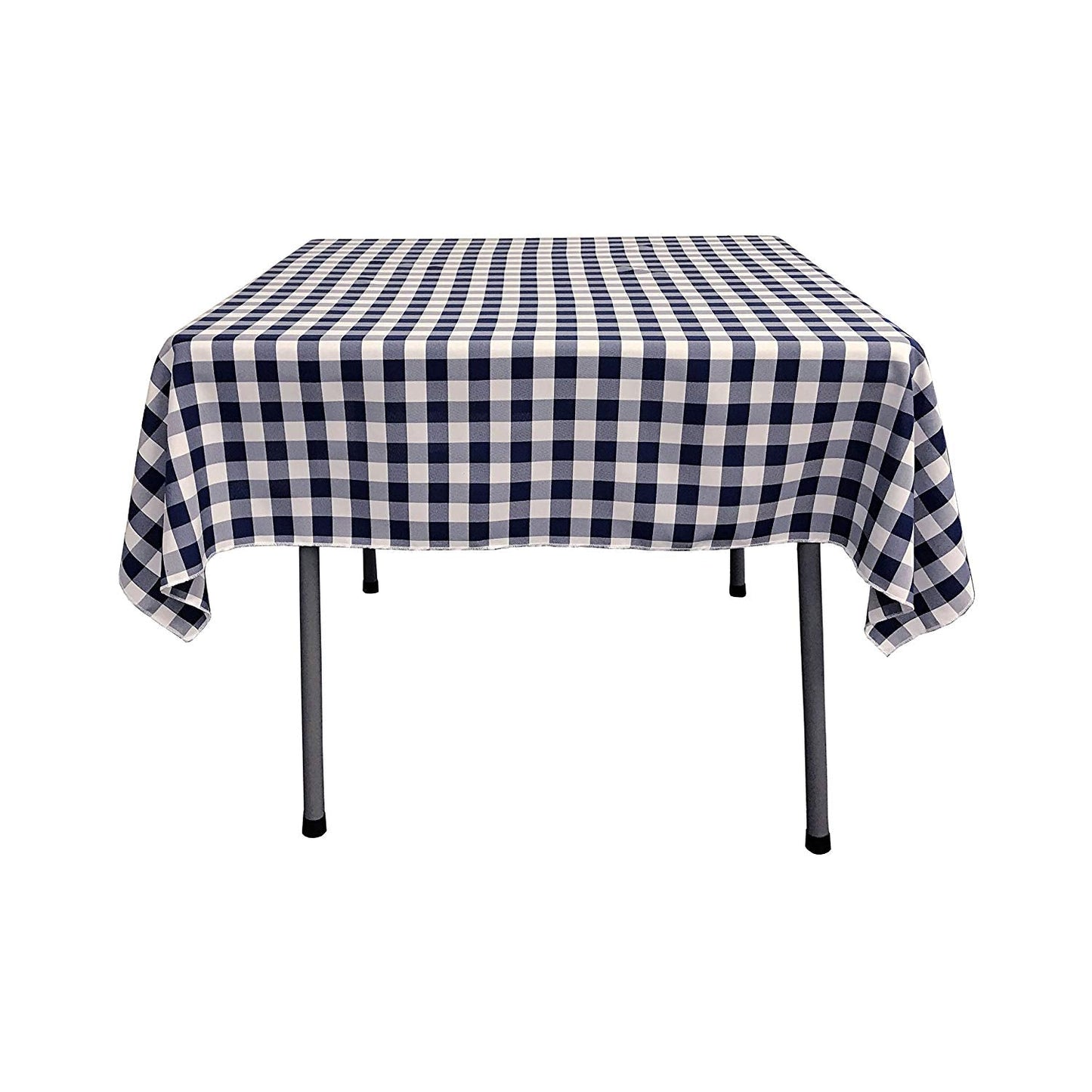 42" x 42" Square Tablecloth for 30" Square Small Coffee Table with 6" Drop, Polyester Checkered Gingham Plaid Table Overlay - New Creations Fabric & Foam Inc