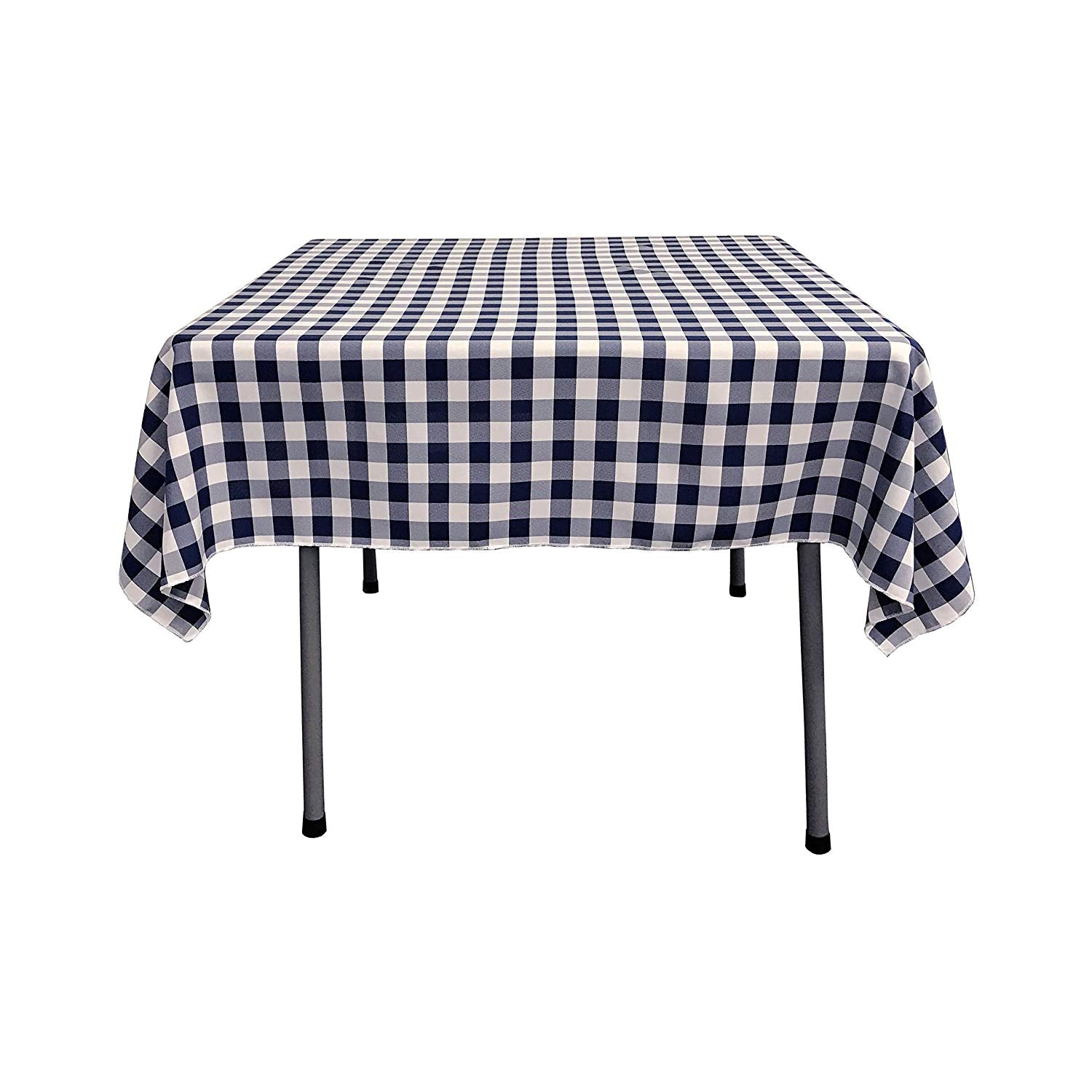 42" x 42" Square Tablecloth for 30" Square Small Coffee Table with 6" Drop, Polyester Checkered Gingham Plaid Table Overlay - New Creations Fabric & Foam Inc