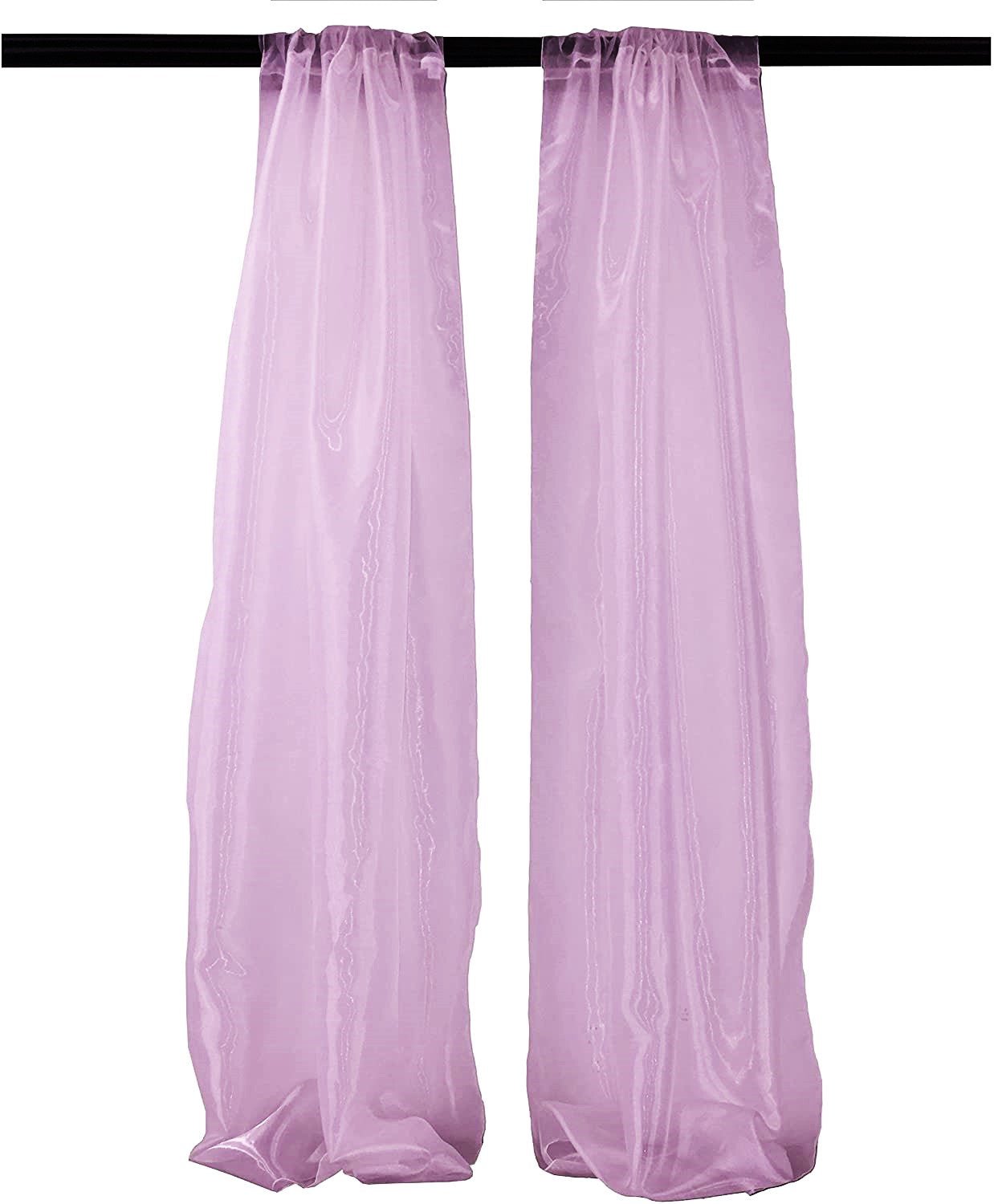 4.5 Feet Wide x 9 Feet High, Polyester Sheer Mirror Organza Backdrop Drape, Curtain Panels, Room Divider, 1 Pair. - New Creations Fabric & Foam Inc