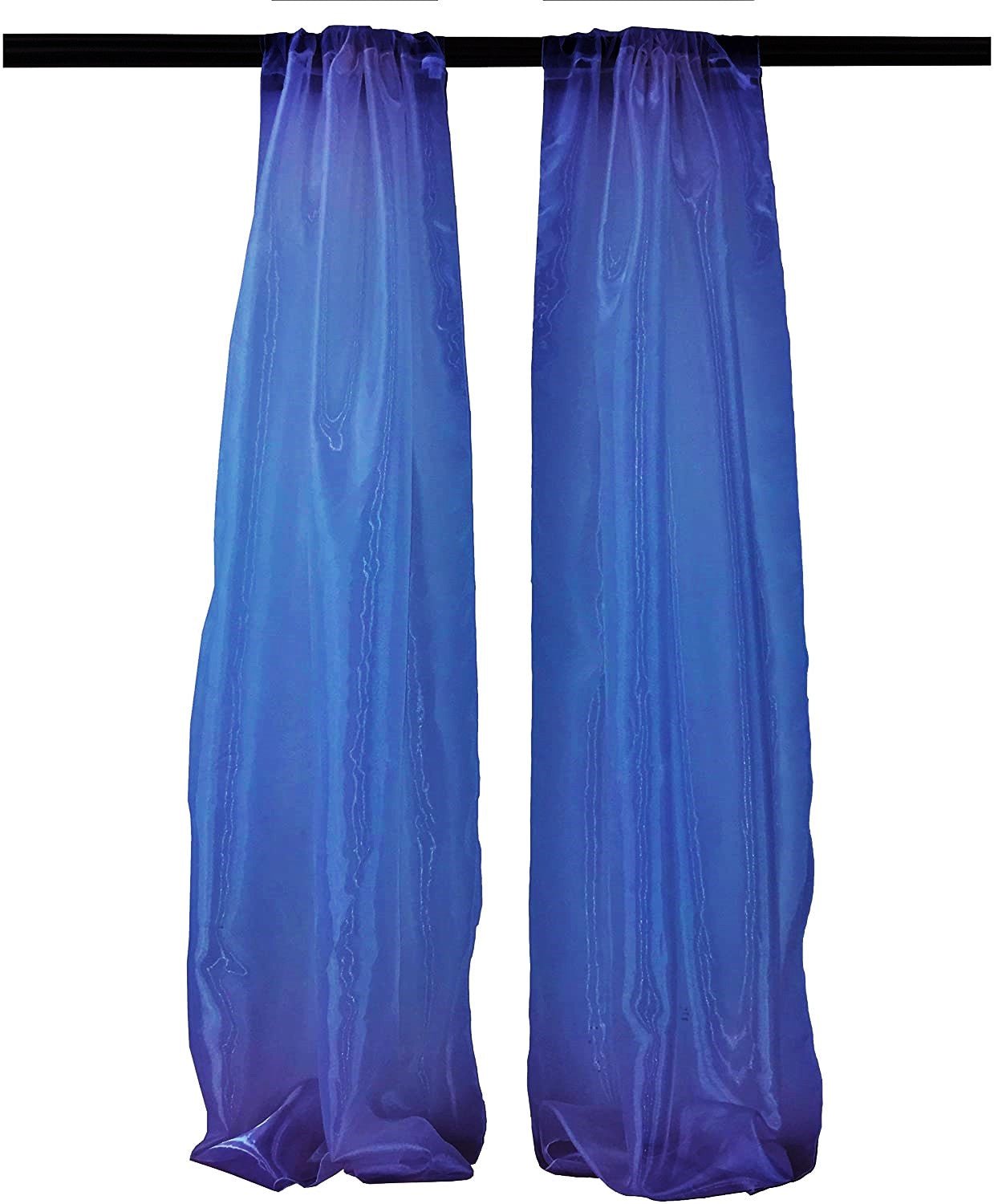 4.5 Feet Wide x 9 Feet High, Polyester Sheer Mirror Organza Backdrop Drape, Curtain Panels, Room Divider, 1 Pair. - New Creations Fabric & Foam Inc