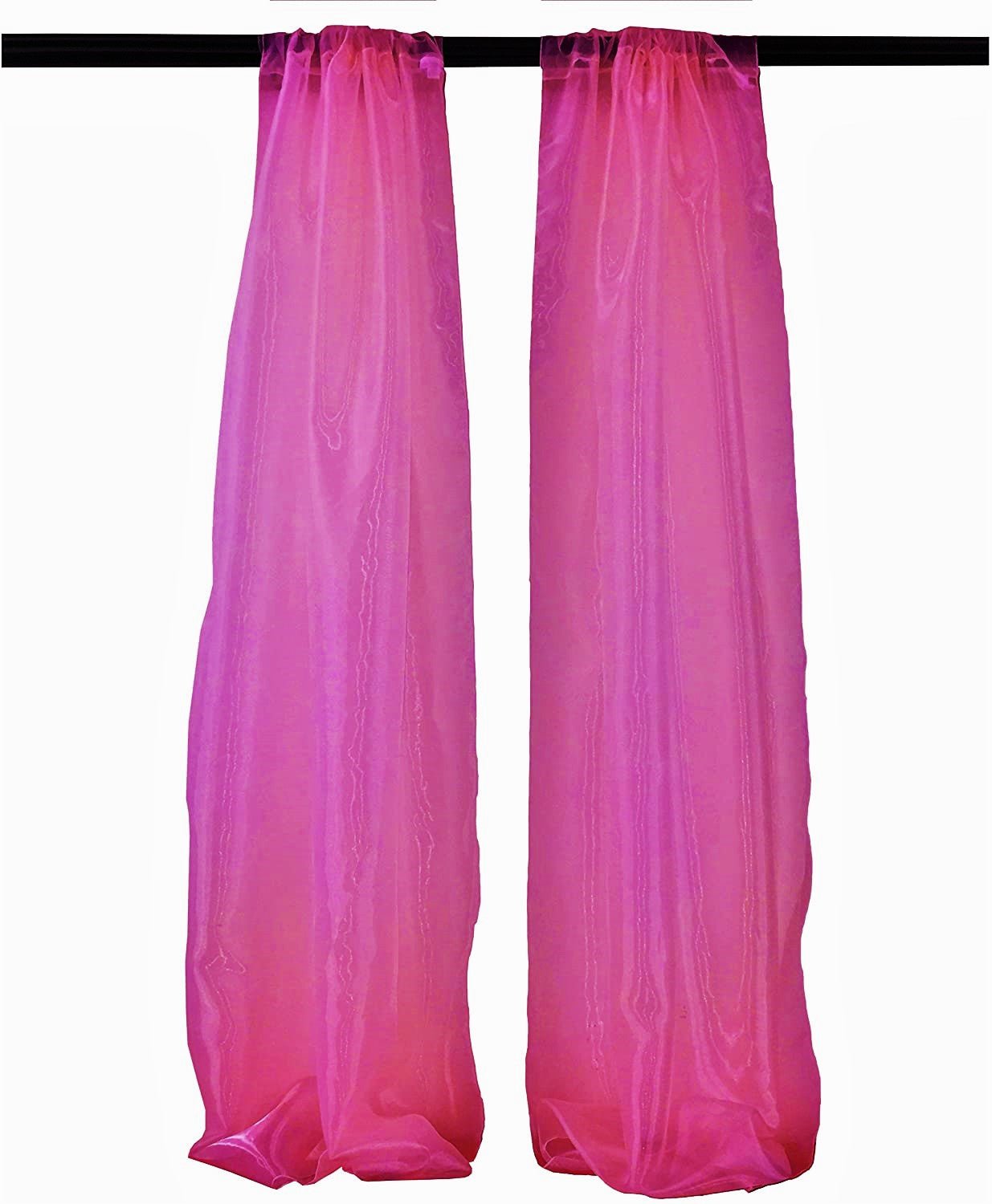 4.5 Feet Wide x 9 Feet High, Polyester Sheer Mirror Organza Backdrop Drape, Curtain Panels, Room Divider, 1 Pair. - New Creations Fabric & Foam Inc