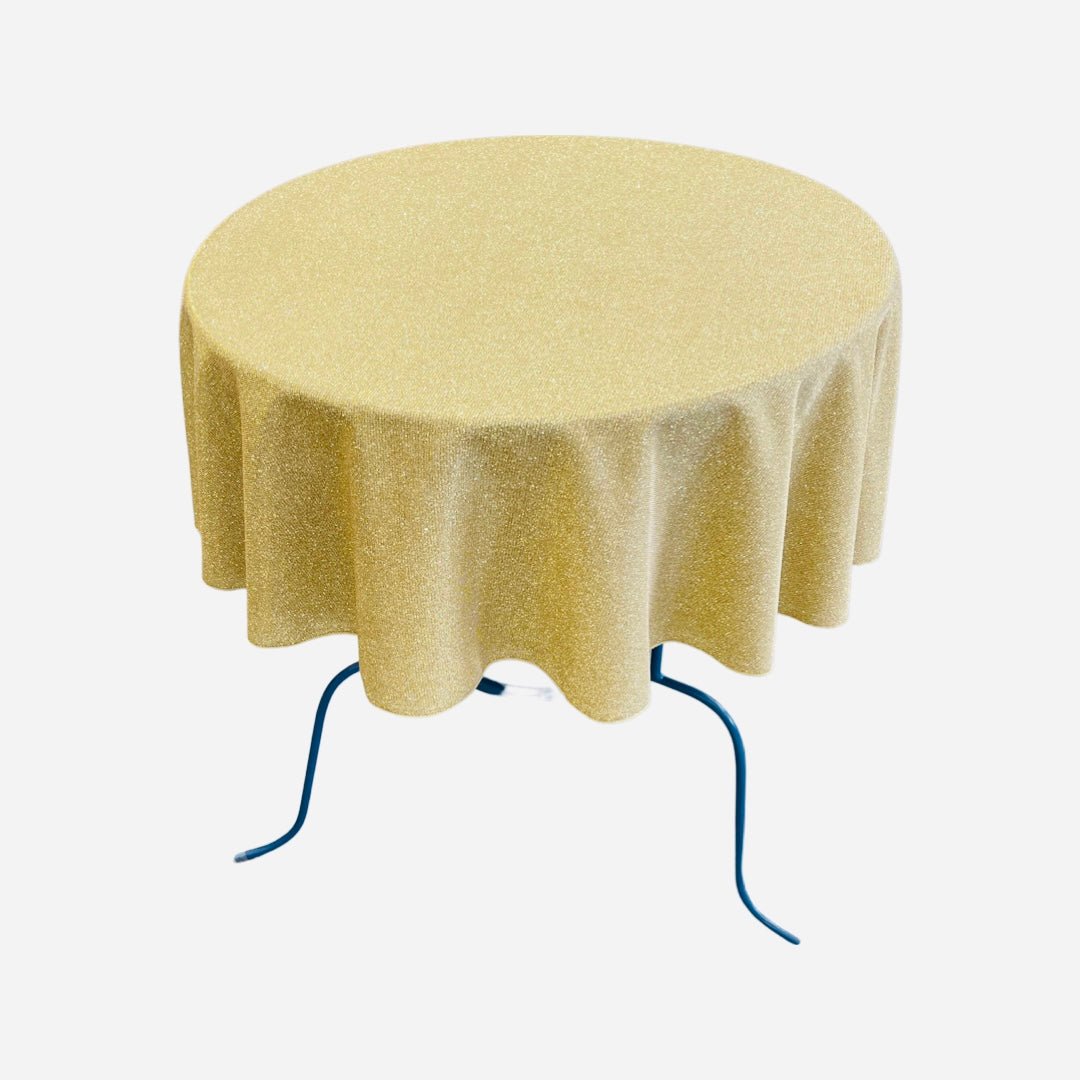 45" ROUND FULL COVERED GLITTER SHIMMER TABLECLOTH - New Creations Fabric & Foam Inc