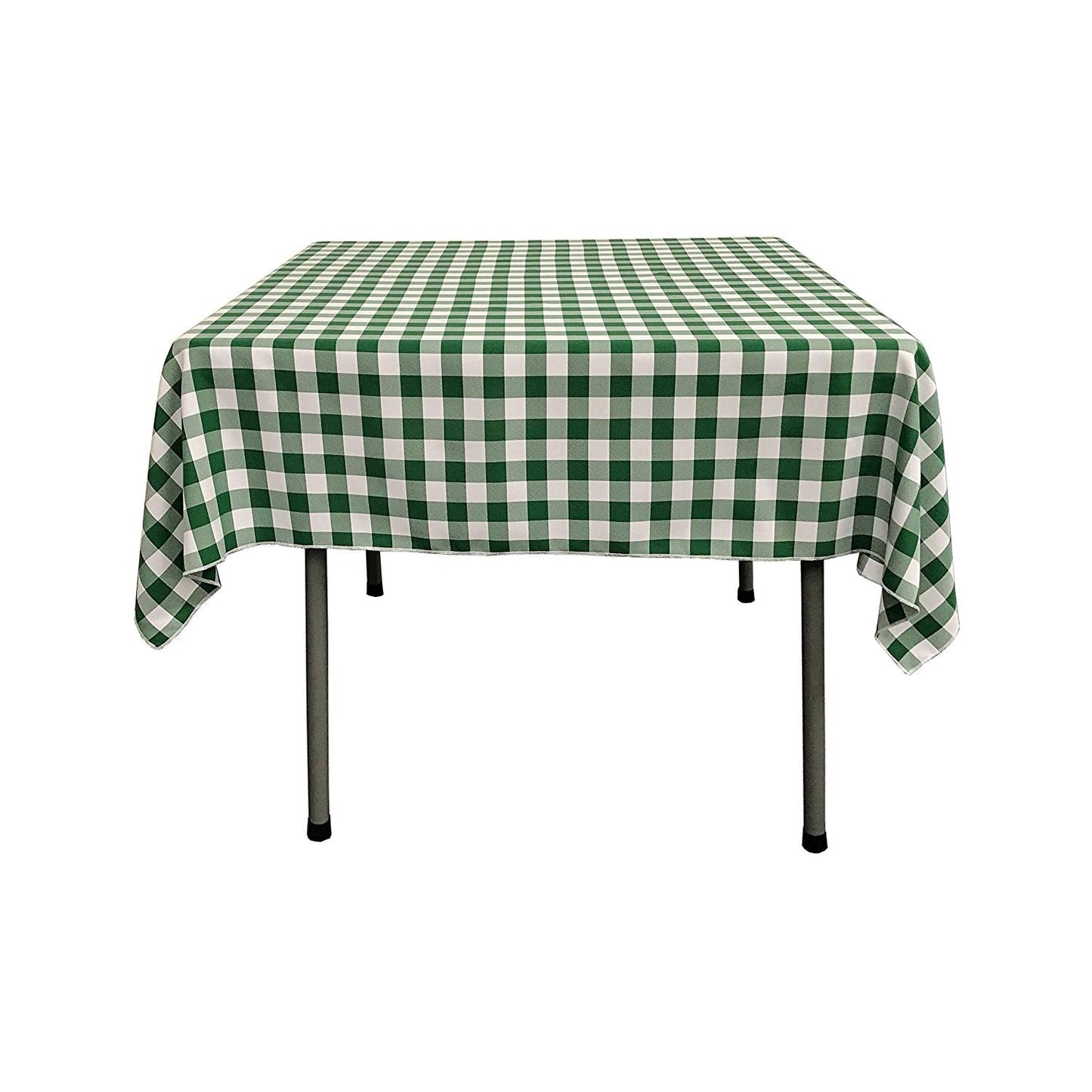 48" x 48" Square Tablecloth for 36" Square Small Coffee Table with 6" Drop, Polyester Checkered Gingham Plaid Table Overlay - New Creations Fabric & Foam Inc