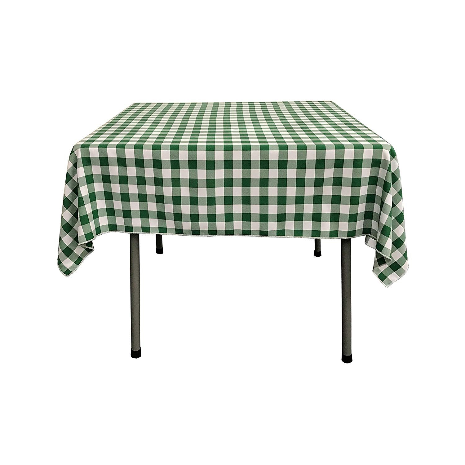 48" x 48" Square Tablecloth for 36" Square Small Coffee Table with 6" Drop, Polyester Checkered Gingham Plaid Table Overlay - New Creations Fabric & Foam Inc