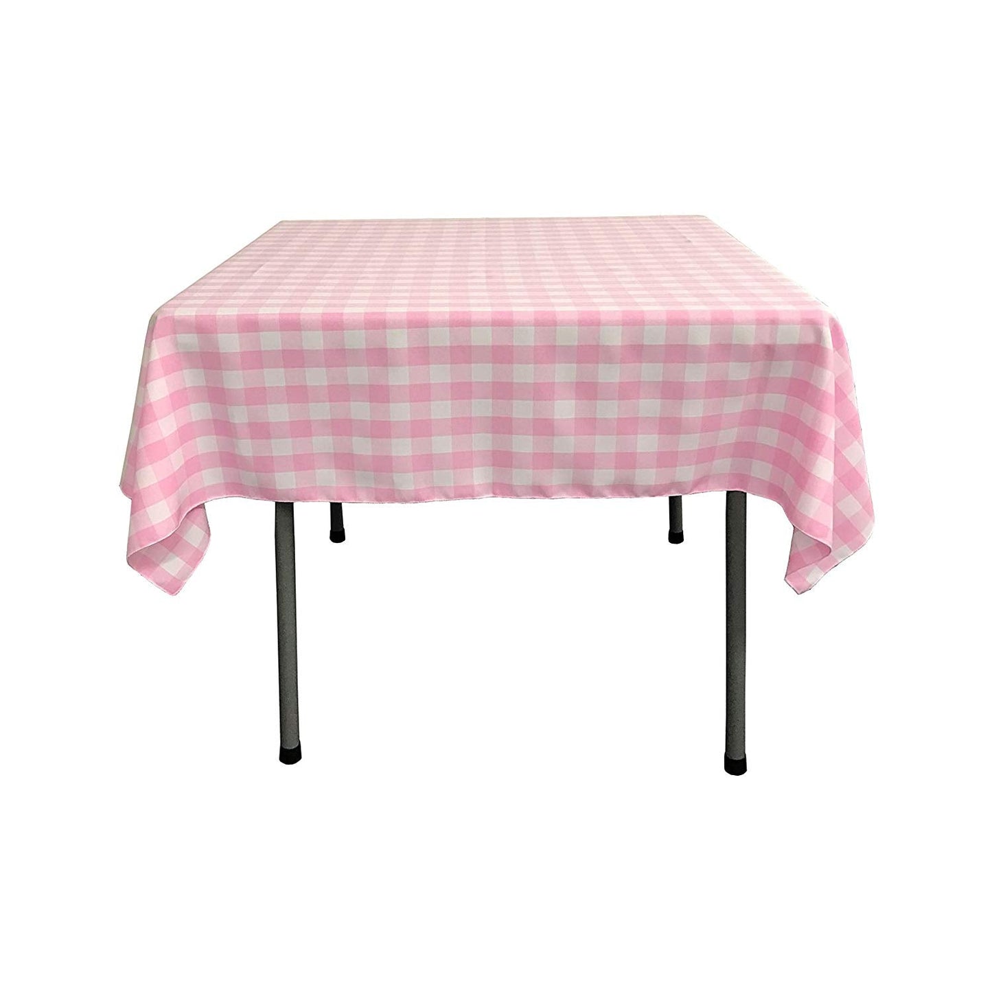 48" x 48" Square Tablecloth for 36" Square Small Coffee Table with 6" Drop, Polyester Checkered Gingham Plaid Table Overlay - New Creations Fabric & Foam Inc