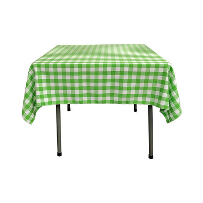 48" x 48" Square Tablecloth for 36" Square Small Coffee Table with 6" Drop, Polyester Checkered Gingham Plaid Table Overlay - New Creations Fabric & Foam Inc