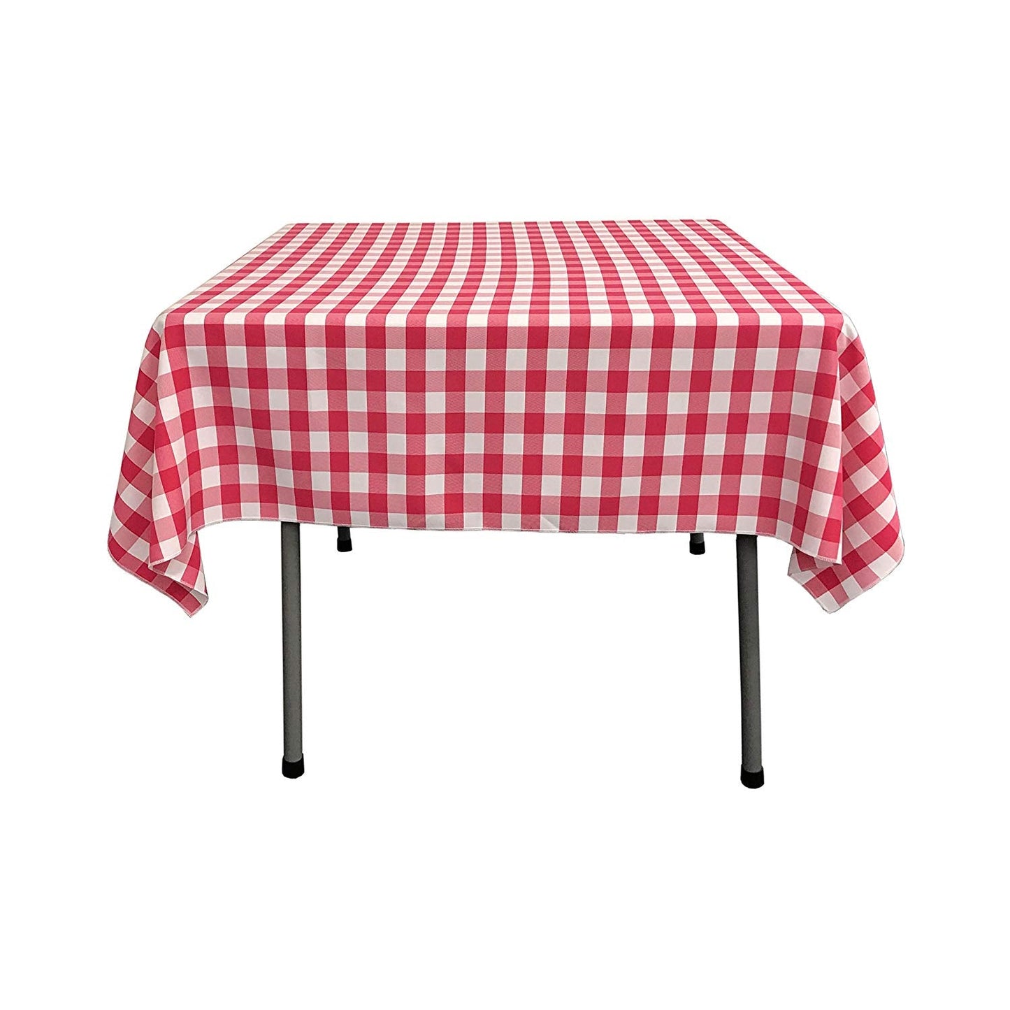 48" x 48" Square Tablecloth for 36" Square Small Coffee Table with 6" Drop, Polyester Checkered Gingham Plaid Table Overlay - New Creations Fabric & Foam Inc