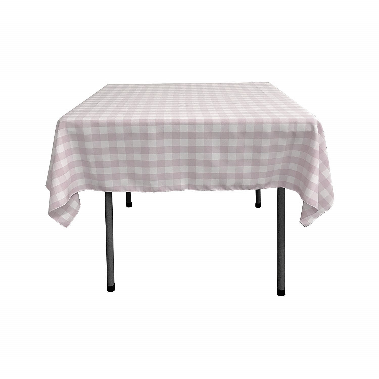 48" x 48" Square Tablecloth for 36" Square Small Coffee Table with 6" Drop, Polyester Checkered Gingham Plaid Table Overlay - New Creations Fabric & Foam Inc