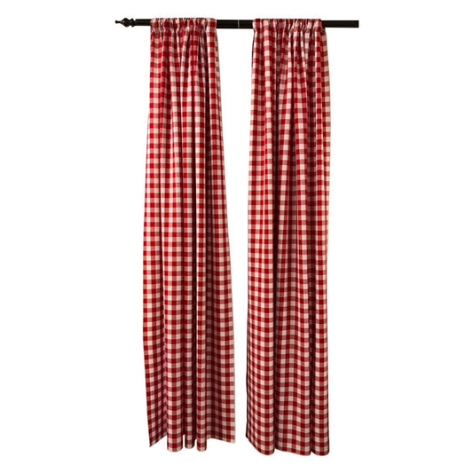 5 Feet Wide x 10 Feet High, Buffalo Checkered Country Plaid Gingham Checkered Backdrop Drapes Curtains Panels, 1 Pair - New Creations Fabric & Foam Inc