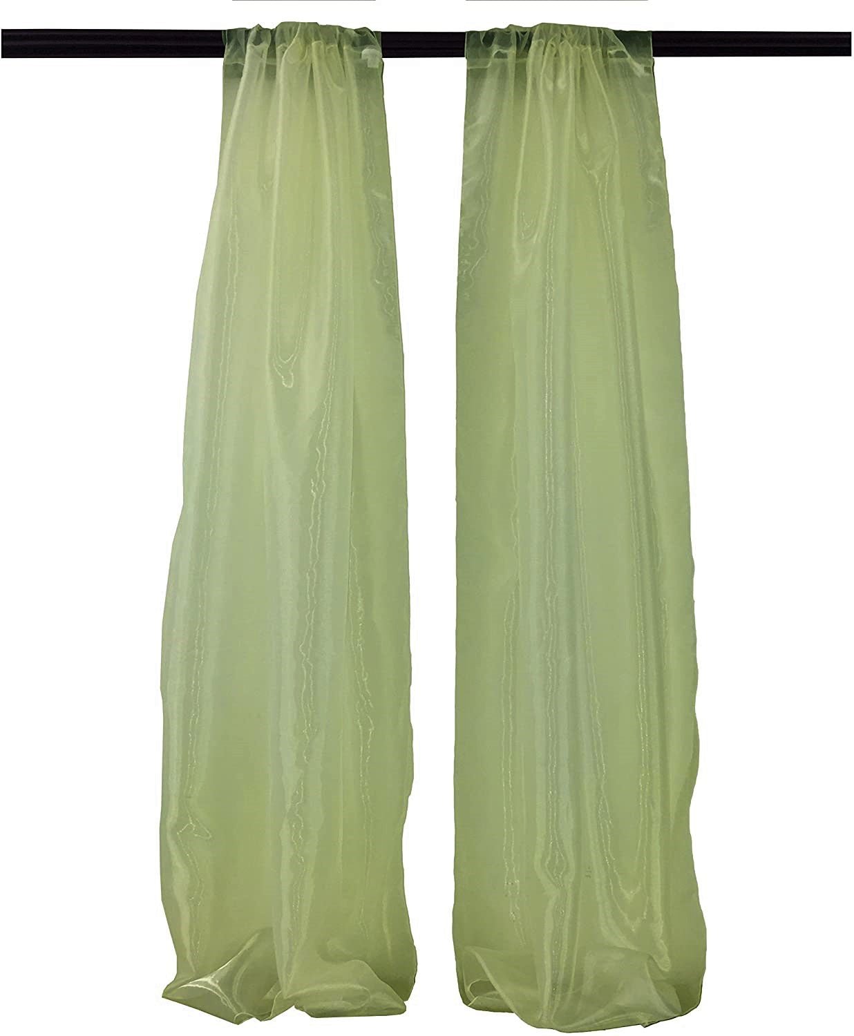 5 Feet Wide x 10 Feet High, Polyester Sheer Mirror Organza Backdrop Drape, Curtain Panels, Room Divider, 1 Pair. - New Creations Fabric & Foam Inc