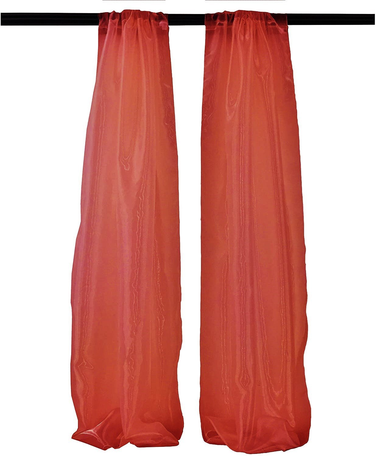 5 Feet Wide x 20 Feet High, Polyester Sheer Mirror Organza Backdrop Drape, Curtain Panels, Room Divider, 1 Pair. - New Creations Fabric & Foam Inc