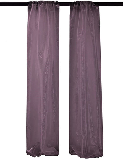 5 Feet Wide x 20 Feet High, Polyester Sheer Mirror Organza Backdrop Drape, Curtain Panels, Room Divider, 1 Pair. - New Creations Fabric & Foam Inc