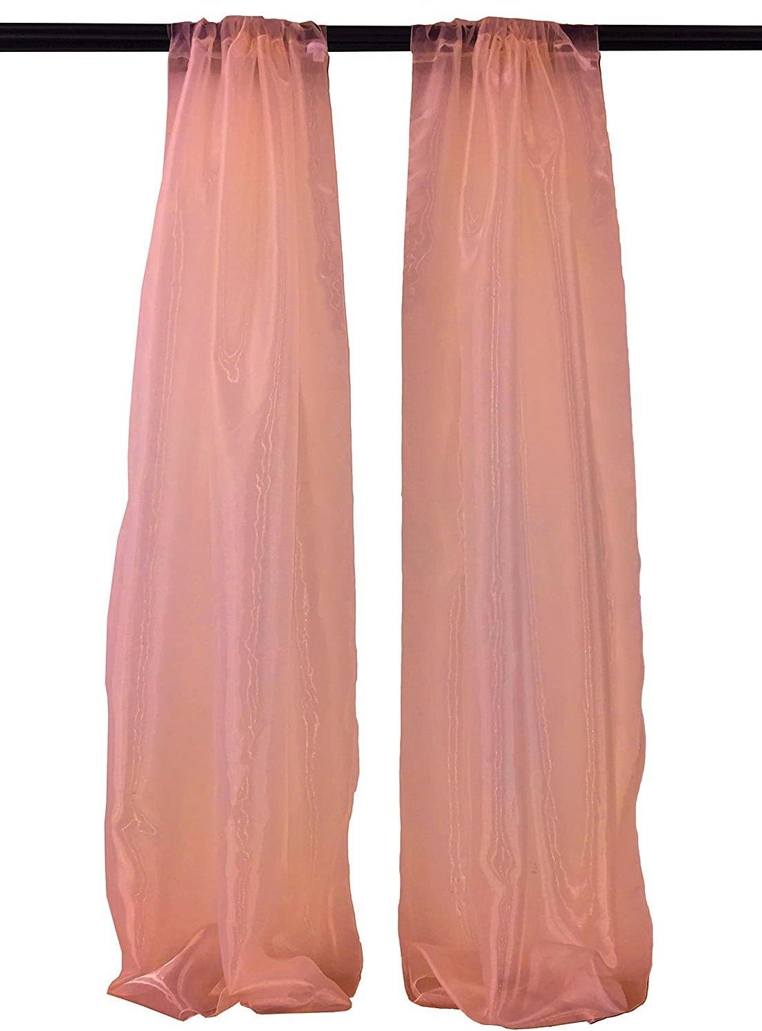 5 Feet Wide x 20 Feet High, Polyester Sheer Mirror Organza Backdrop Drape, Curtain Panels, Room Divider, 1 Pair. - New Creations Fabric & Foam Inc
