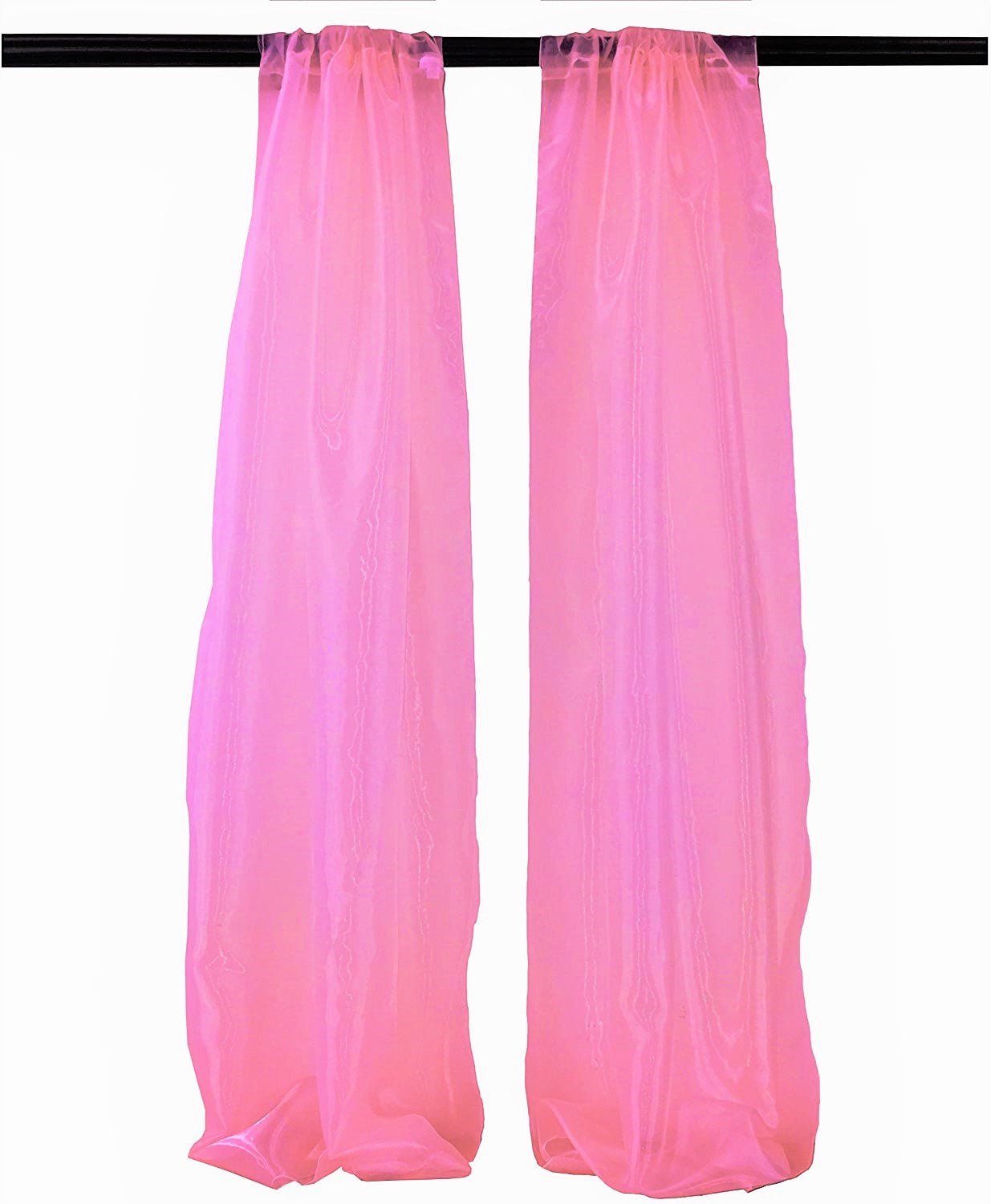 5 Feet Wide x 20 Feet High, Polyester Sheer Mirror Organza Backdrop Drape, Curtain Panels, Room Divider, 1 Pair. - New Creations Fabric & Foam Inc