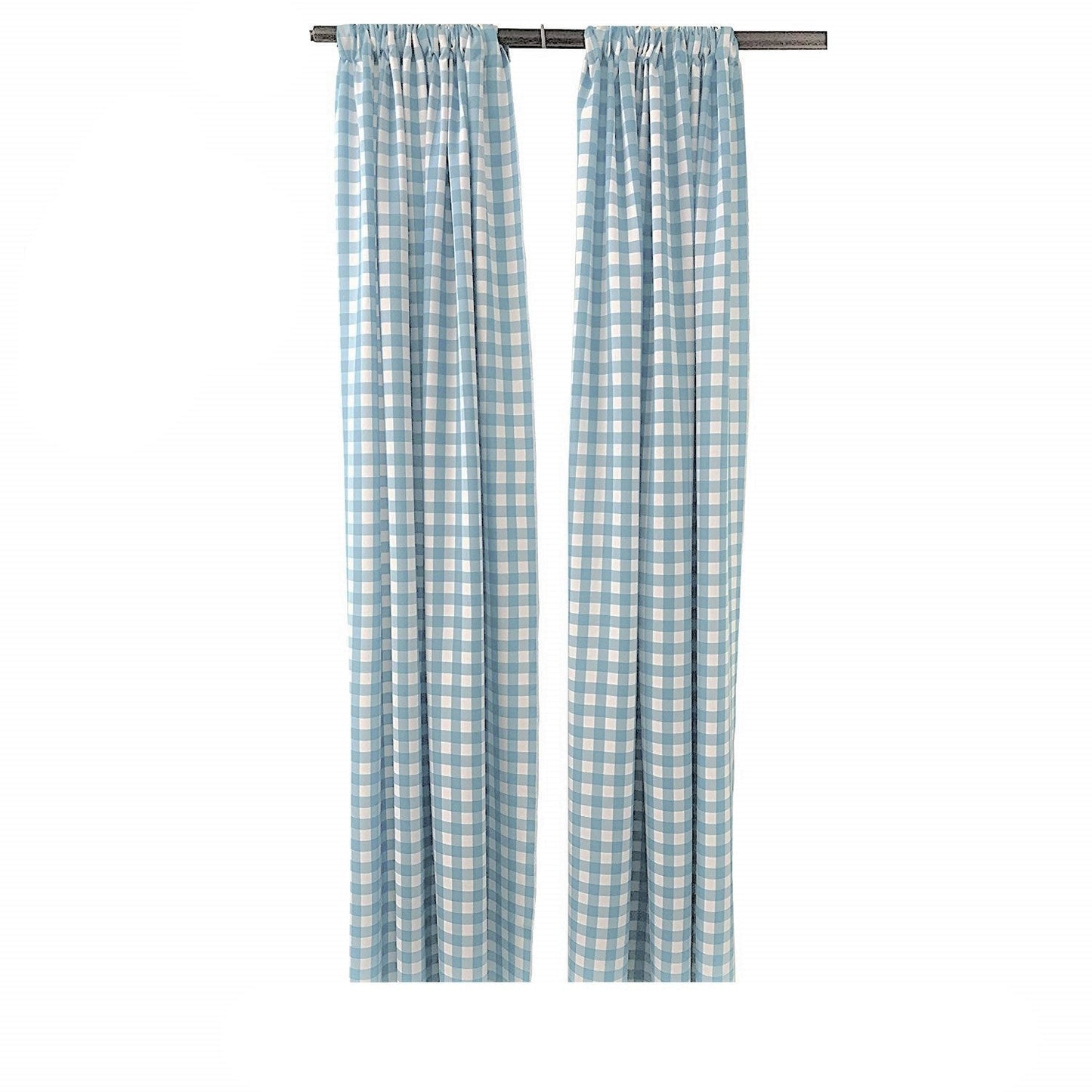5 Feet Wide x 6 Feet High, Buffalo Checkered Country Plaid Gingham Checkered Backdrop Drapes Curtains Panels, 1 Pair - New Creations Fabric & Foam Inc