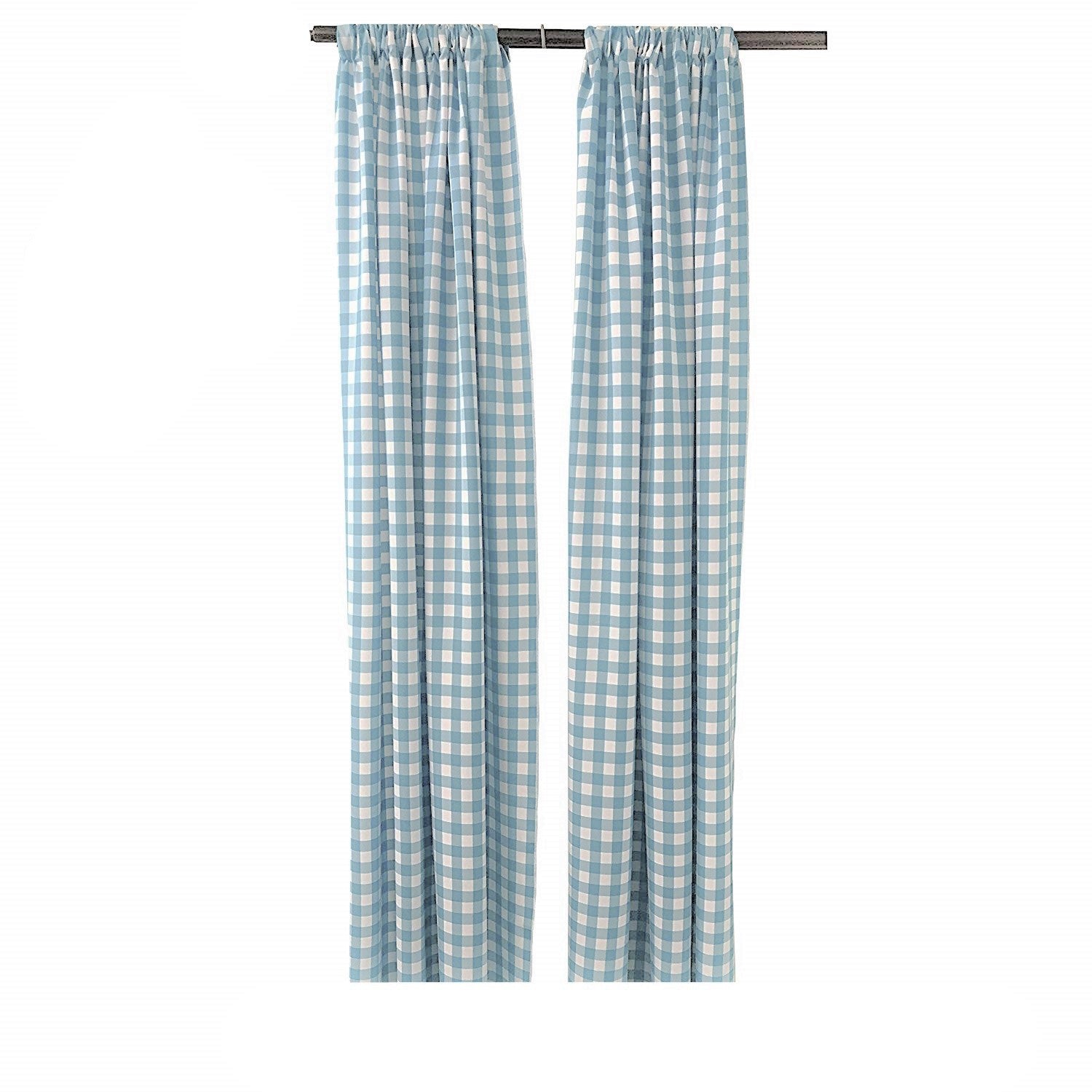 5 Feet Wide x 6 Feet High, Buffalo Checkered Country Plaid Gingham Checkered Backdrop Drapes Curtains Panels, 1 Pair - New Creations Fabric & Foam Inc