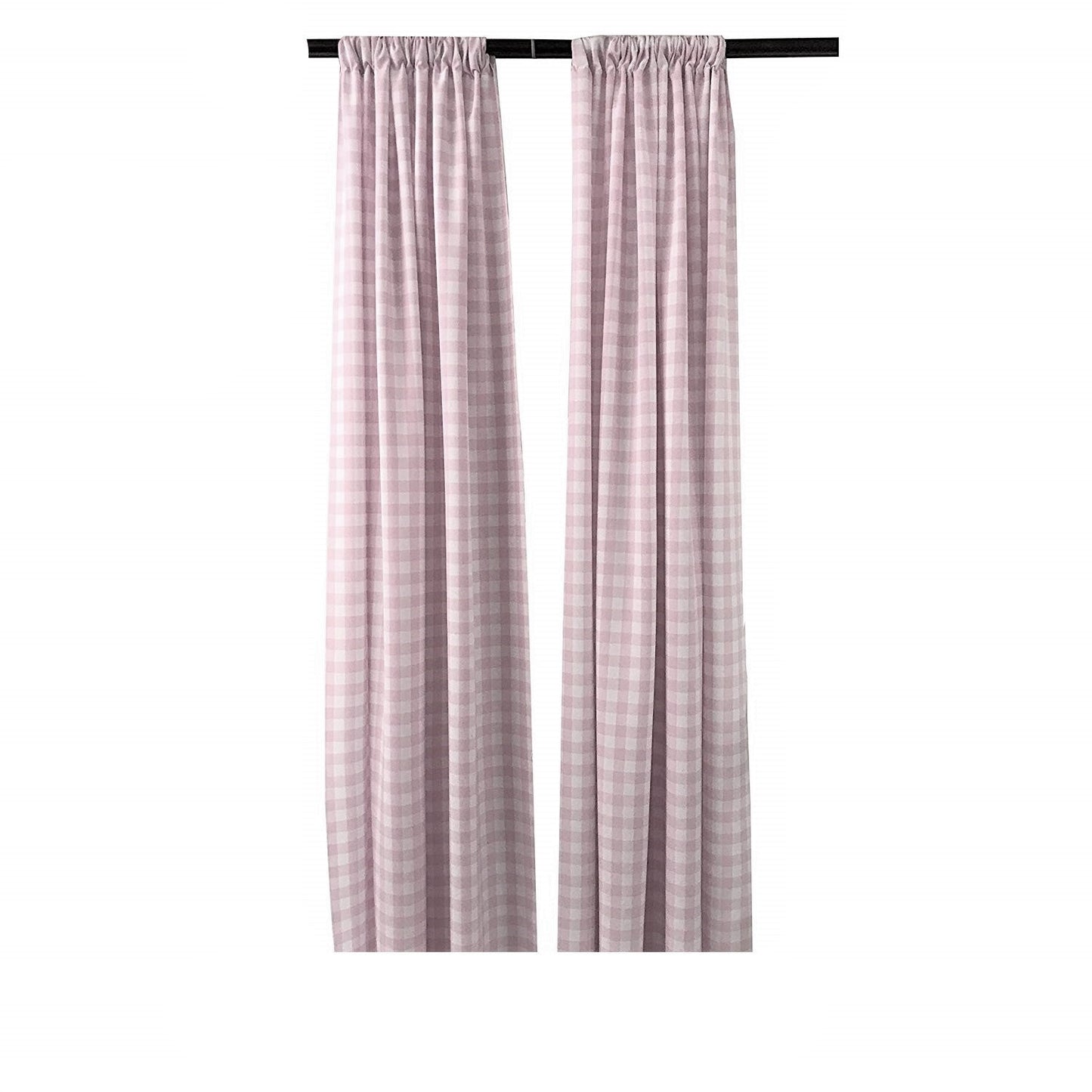 5 Feet Wide x 6 Feet High, Buffalo Checkered Country Plaid Gingham Checkered Backdrop Drapes Curtains Panels, 1 Pair - New Creations Fabric & Foam Inc