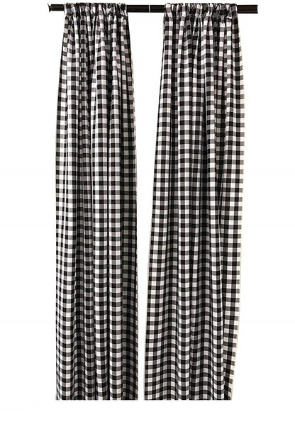 5 Feet Wide x 6 Feet High, Buffalo Checkered Country Plaid Gingham Checkered Backdrop Drapes Curtains Panels, 1 Pair - New Creations Fabric & Foam Inc