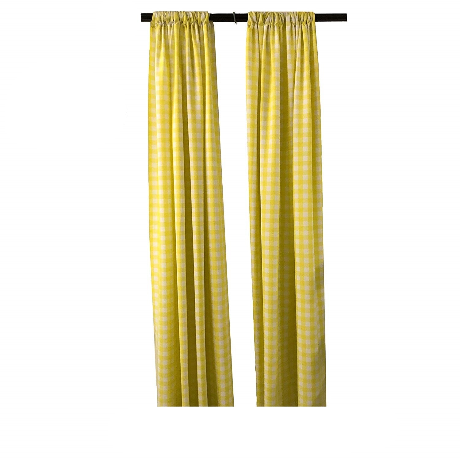 5 Feet Wide x 6 Feet High, Buffalo Checkered Country Plaid Gingham Checkered Backdrop Drapes Curtains Panels, 1 Pair - New Creations Fabric & Foam Inc