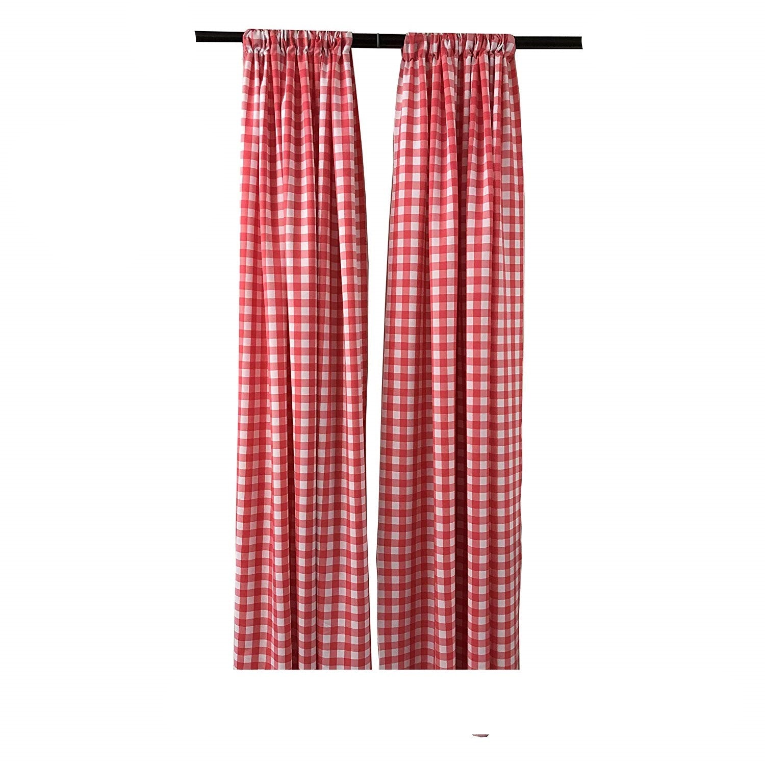 5 Feet Wide x 6 Feet High, Buffalo Checkered Country Plaid Gingham Checkered Backdrop Drapes Curtains Panels, 1 Pair - New Creations Fabric & Foam Inc