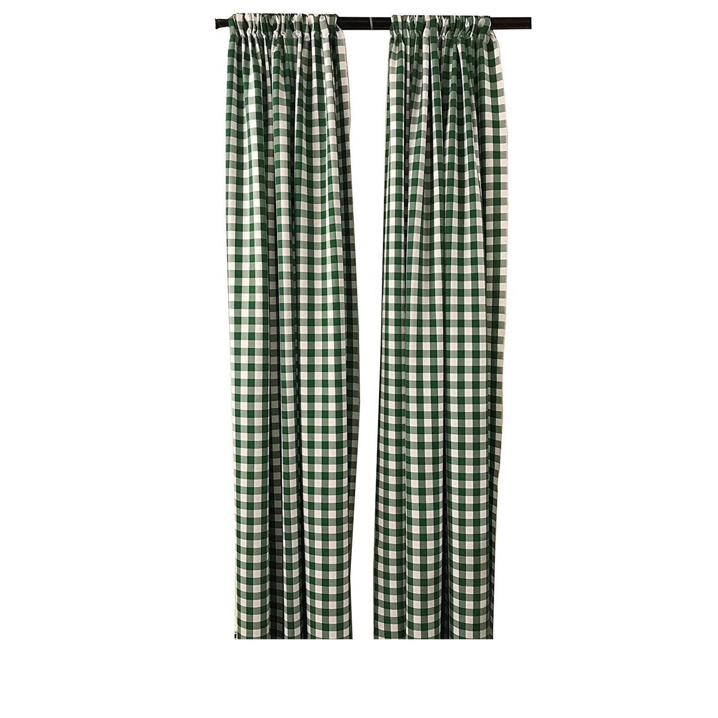 5 Feet Wide x 6 Feet High, Buffalo Checkered Country Plaid Gingham Checkered Backdrop Drapes Curtains Panels, 1 Pair - New Creations Fabric & Foam Inc